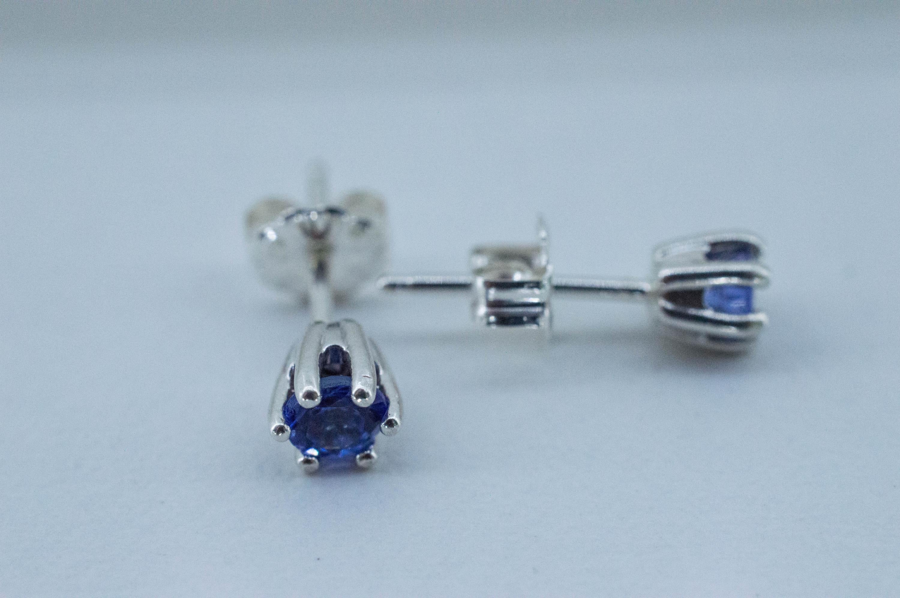 Tanzanite Earrings; Natural Tanzania Tanzanite; 0.560cts - Mark Oliver Gems