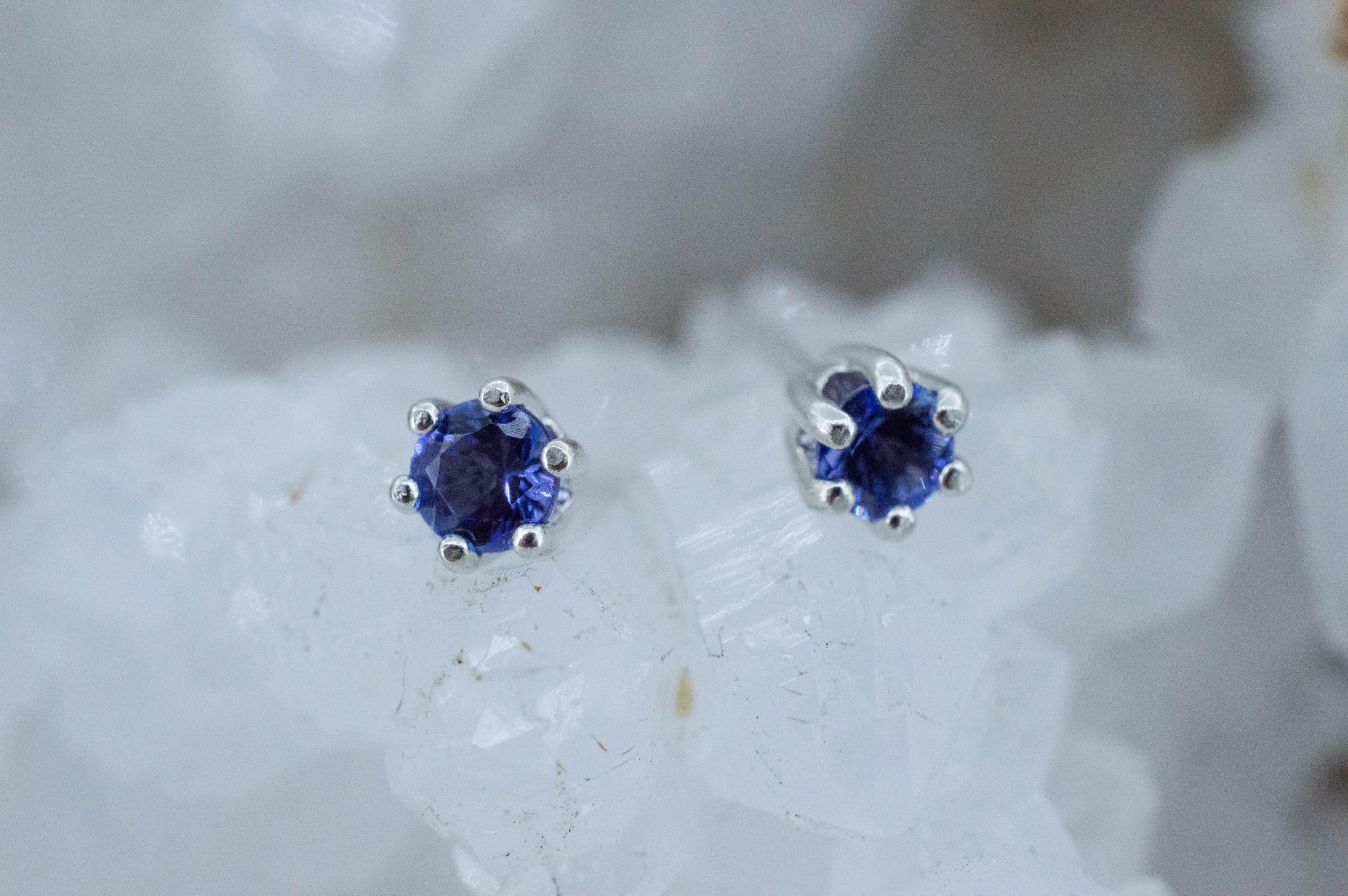 Tanzanite Earrings; Natural Tanzania Tanzanite; 0.560cts - Mark Oliver Gems
