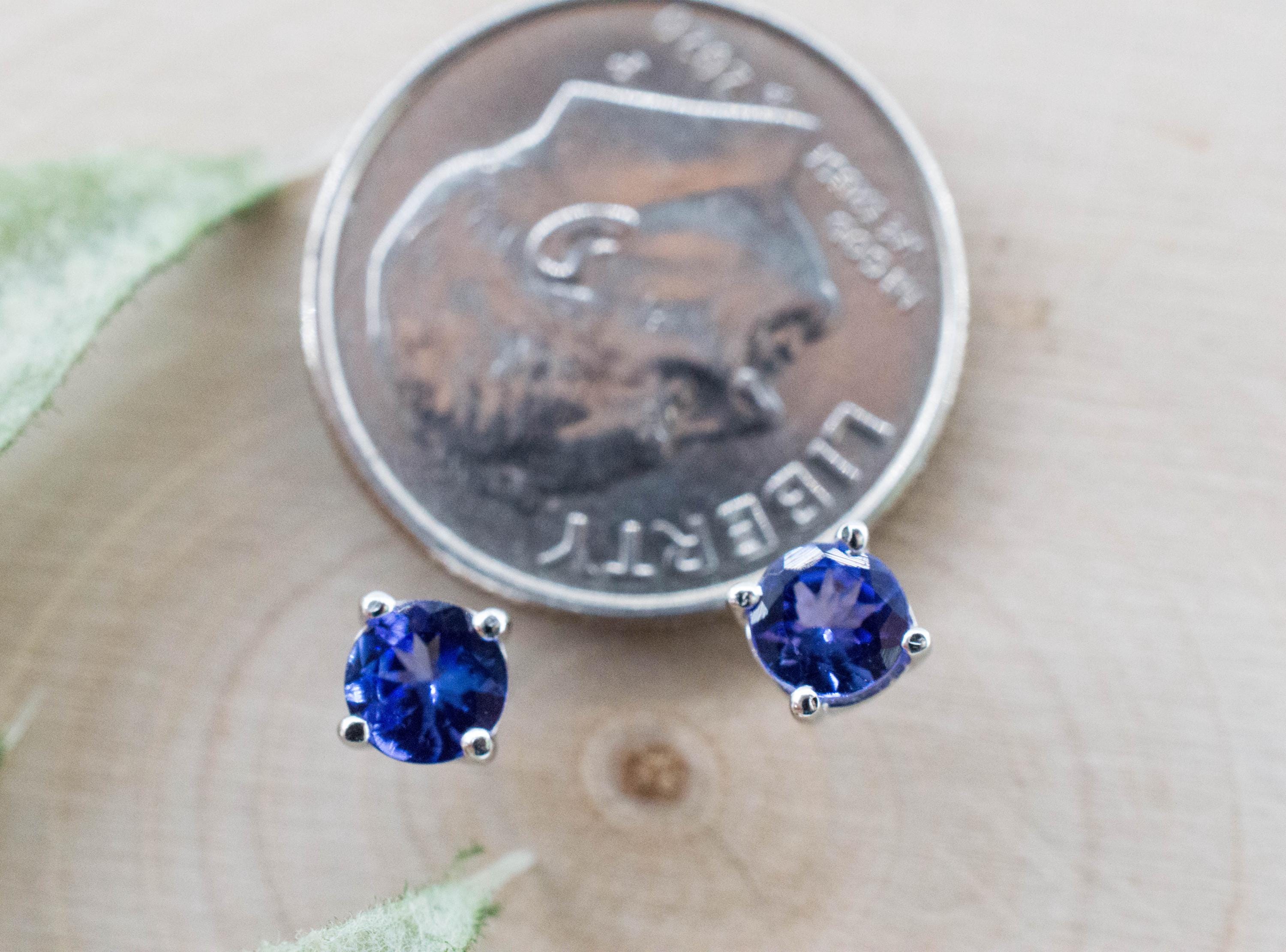 Tanzanite Earrings; Natural Tanzania Tanzanite; 0.565cts - Mark Oliver Gems