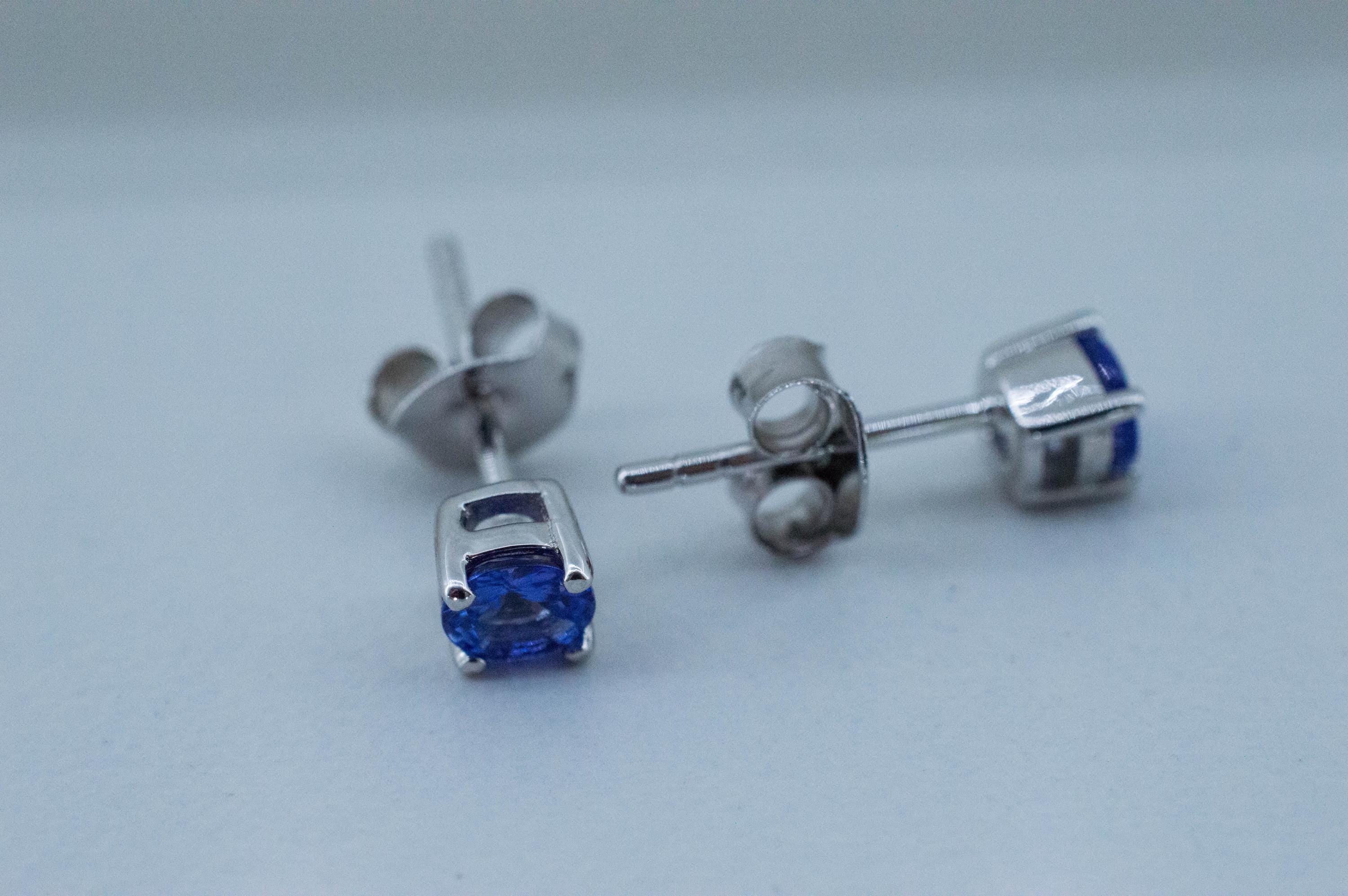 Tanzanite Earrings; Natural Tanzania Tanzanite; 0.565cts - Mark Oliver Gems