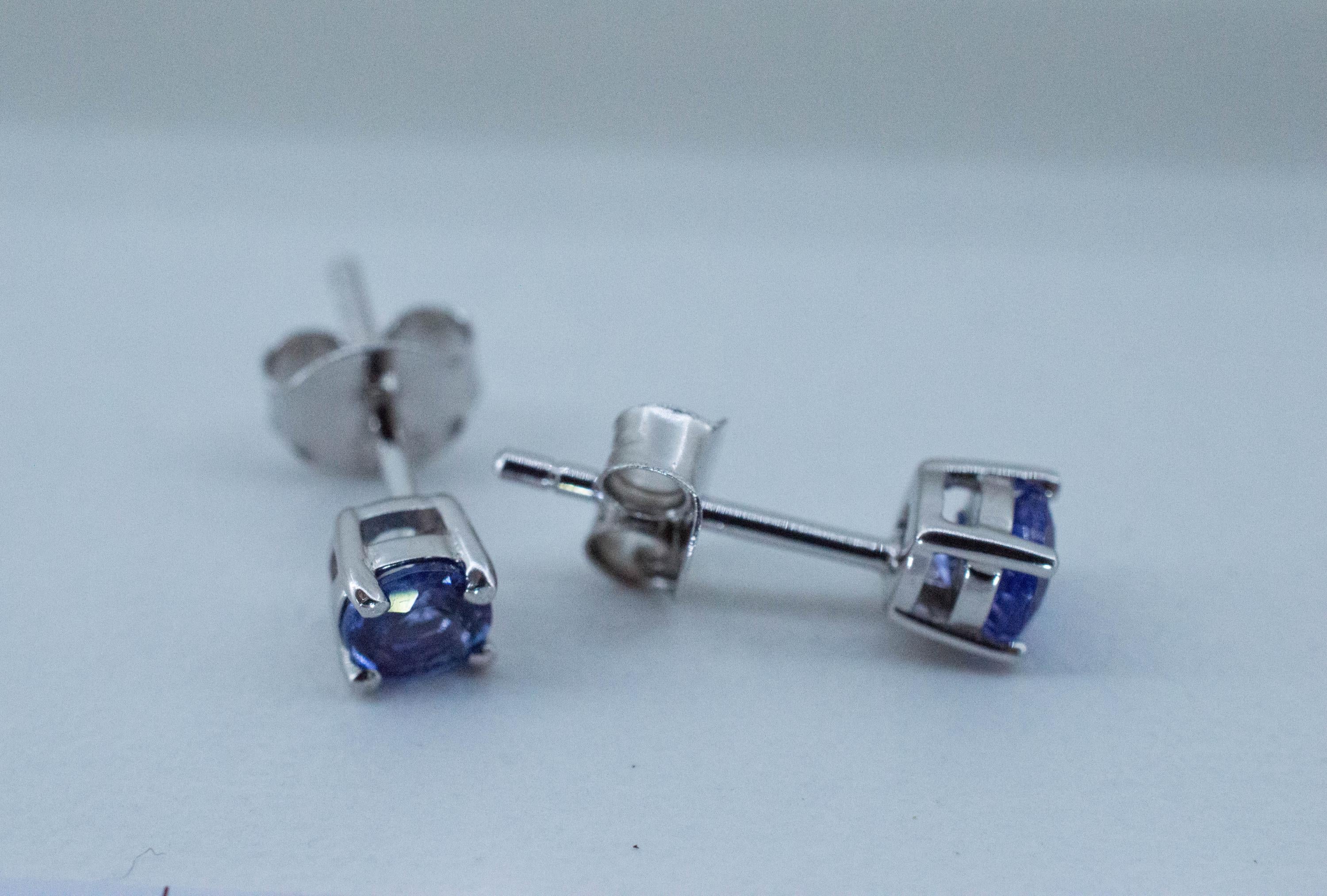 Tanzanite Earrings; Natural Tanzania Tanzanite; 0.570cts - Mark Oliver Gems