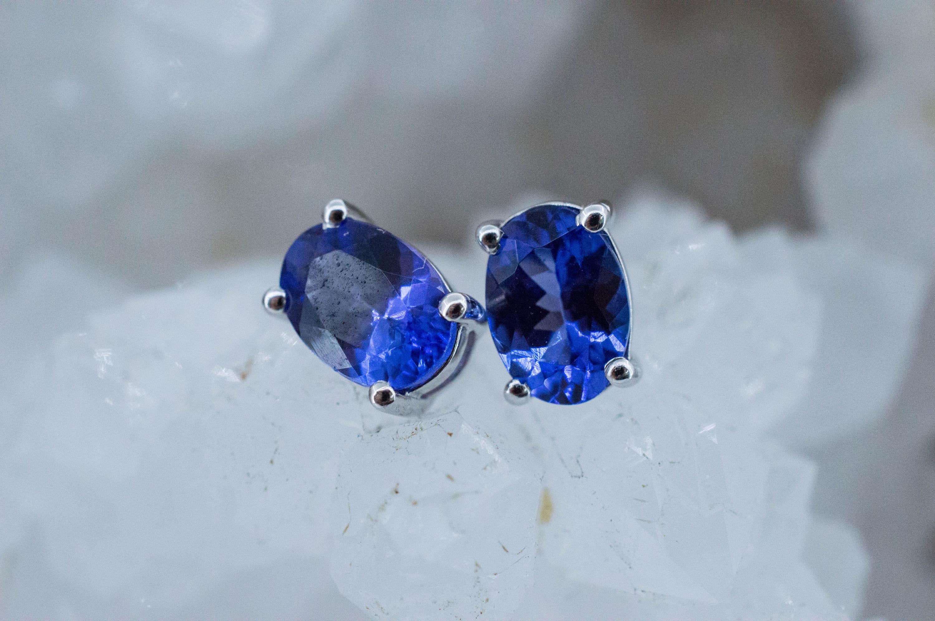 Tanzanite Earrings; Natural Tanzania Tanzanite; 1.500cts - Mark Oliver Gems