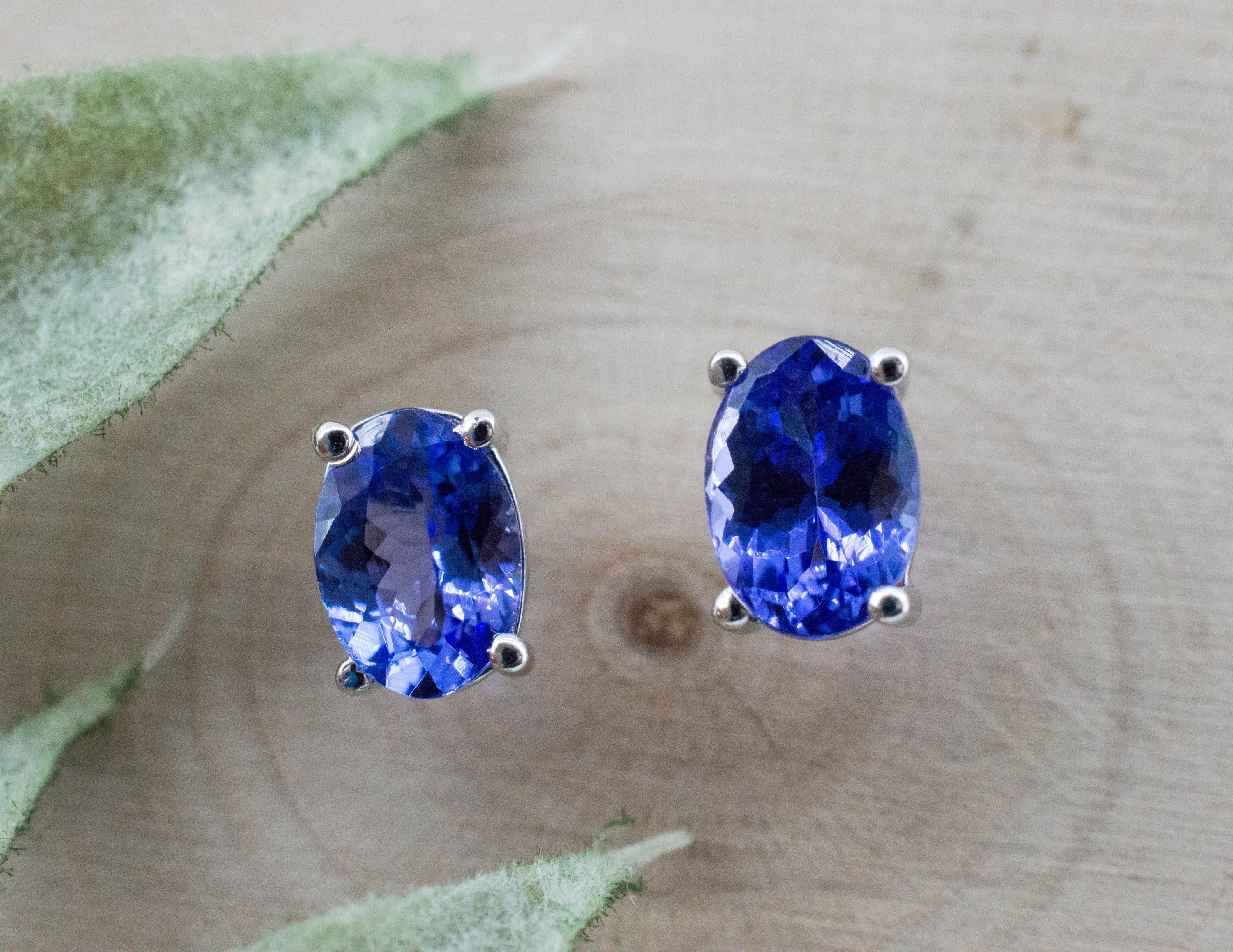 Tanzanite Earrings; Natural Tanzania Tanzanite; 1.505cts - Mark Oliver Gems
