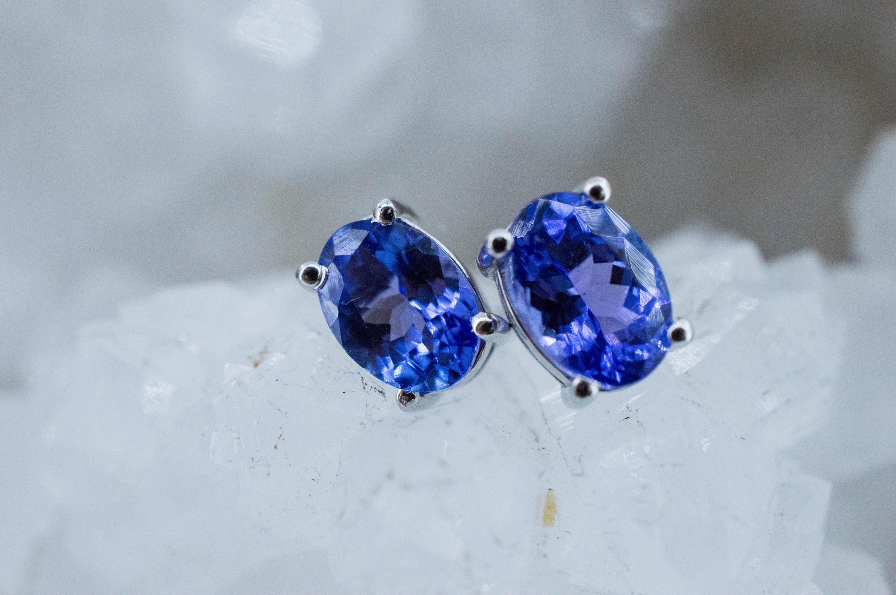 Tanzanite Earrings; Natural Tanzania Tanzanite; 1.505cts - Mark Oliver Gems