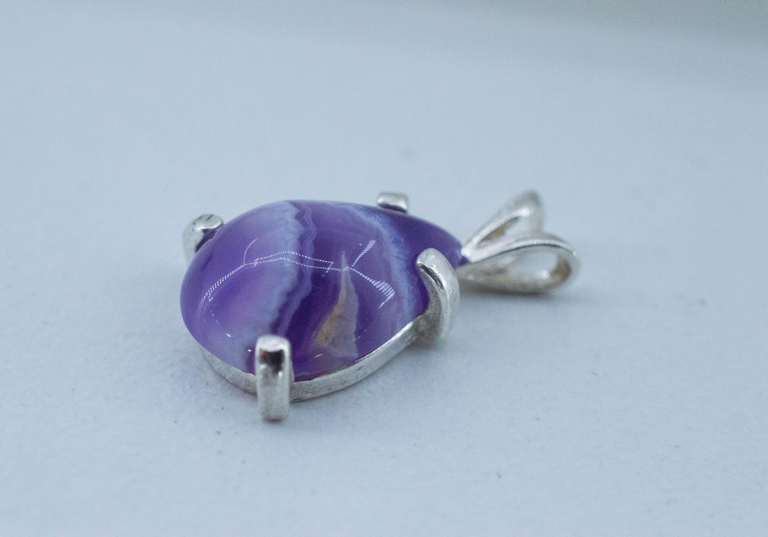 Purple Chalcedony Pendant; Natural Untreated Ethiopia Agate; 3.250cts - Mark Oliver Gems
