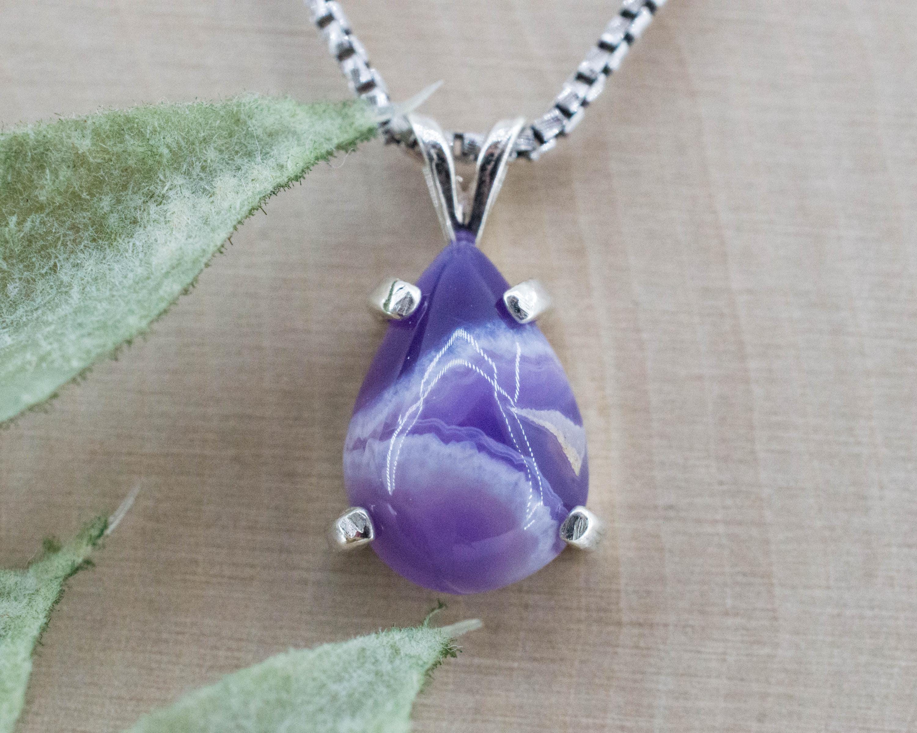 Purple Chalcedony Pendant; Natural Untreated Ethiopia Agate; 3.250cts - Mark Oliver Gems