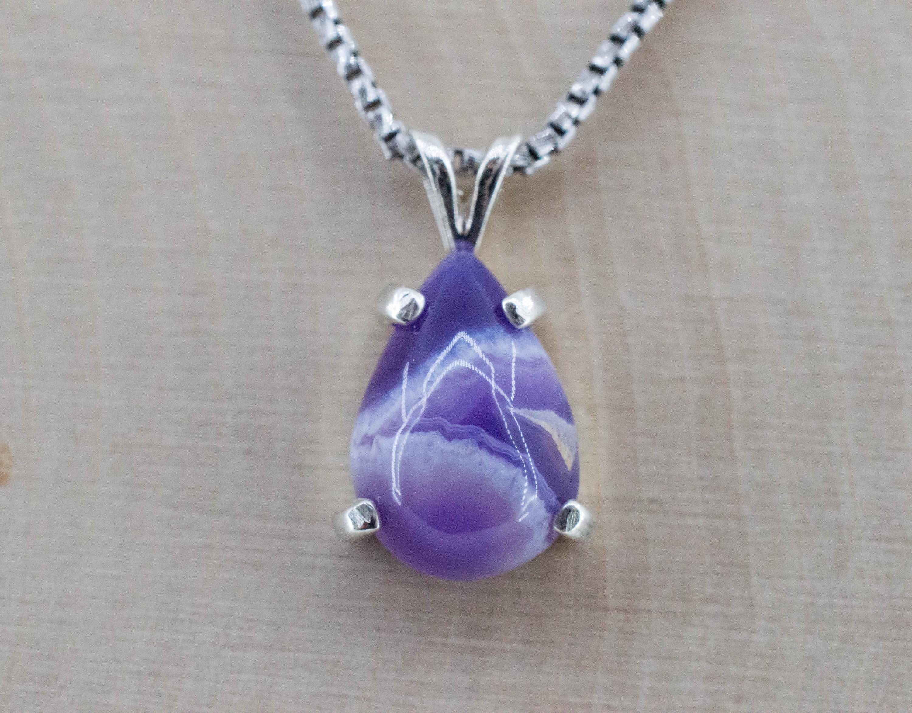 Purple Chalcedony Pendant; Natural Untreated Ethiopia Agate; 3.250cts - Mark Oliver Gems
