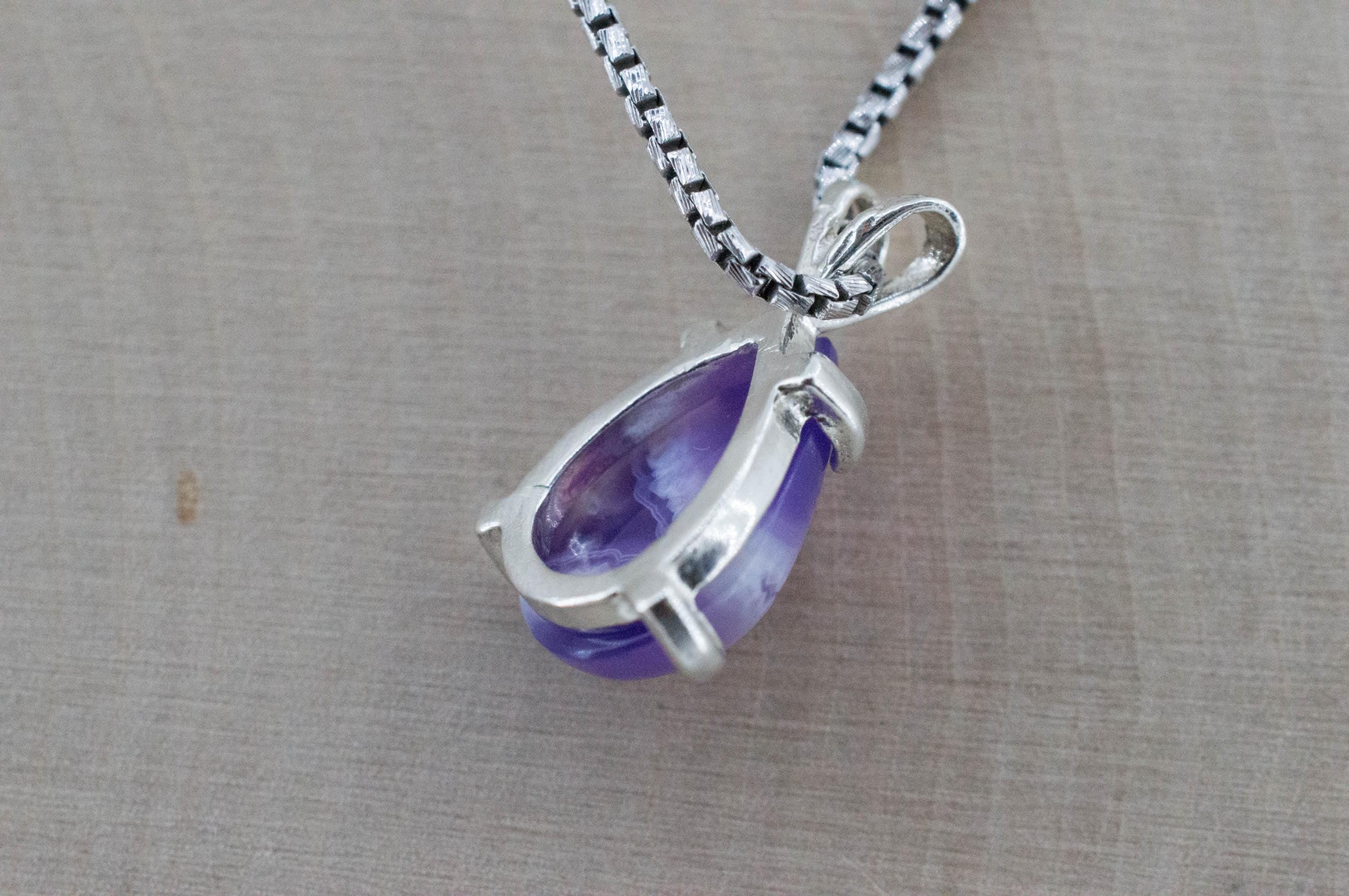 Purple Chalcedony Pendant; Natural Untreated Ethiopia Agate; 3.250cts - Mark Oliver Gems