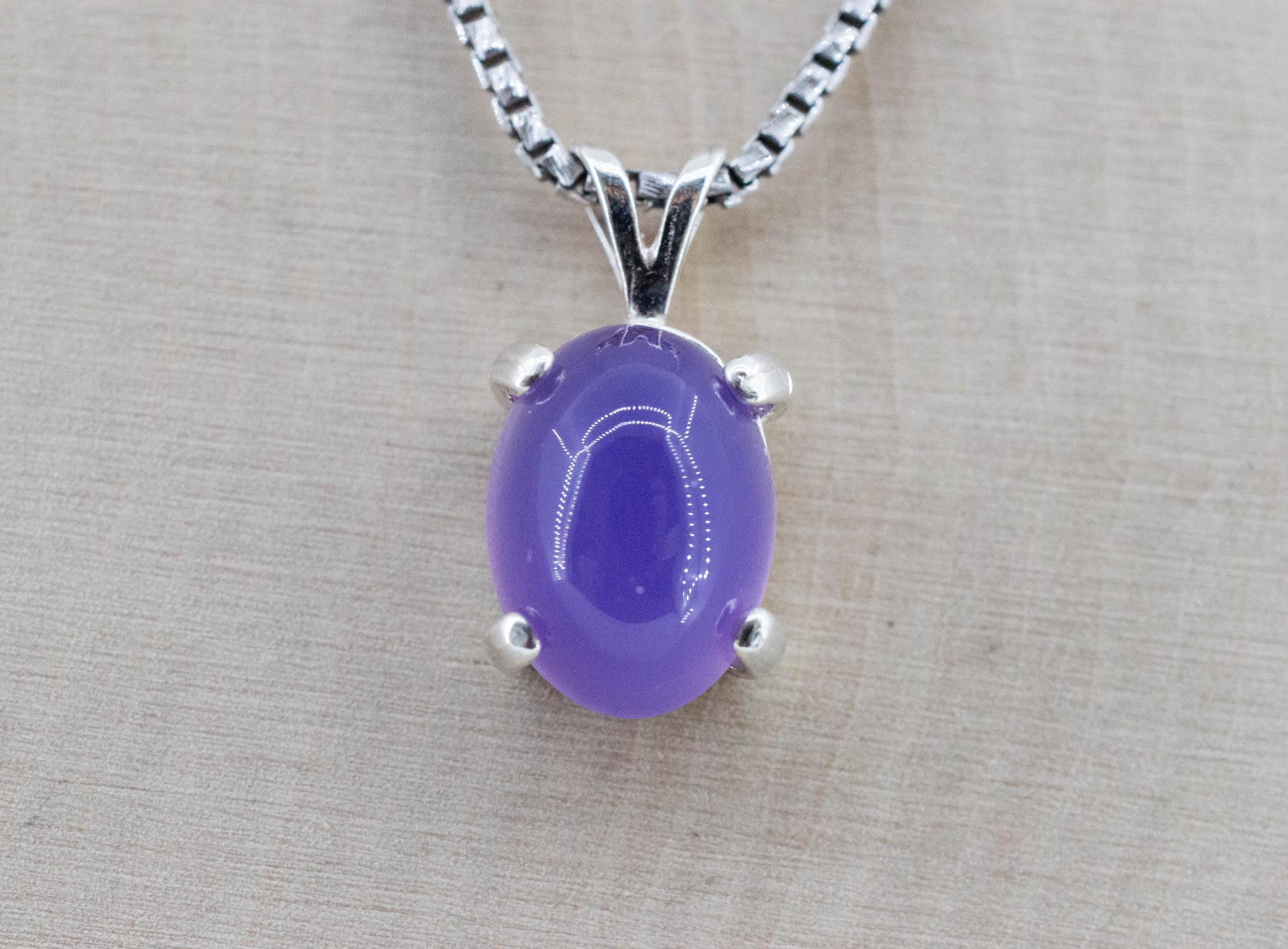 Purple Chalcedony Pendant; Natural Untreated Ethiopia Agate; 3.350cts - Mark Oliver Gems
