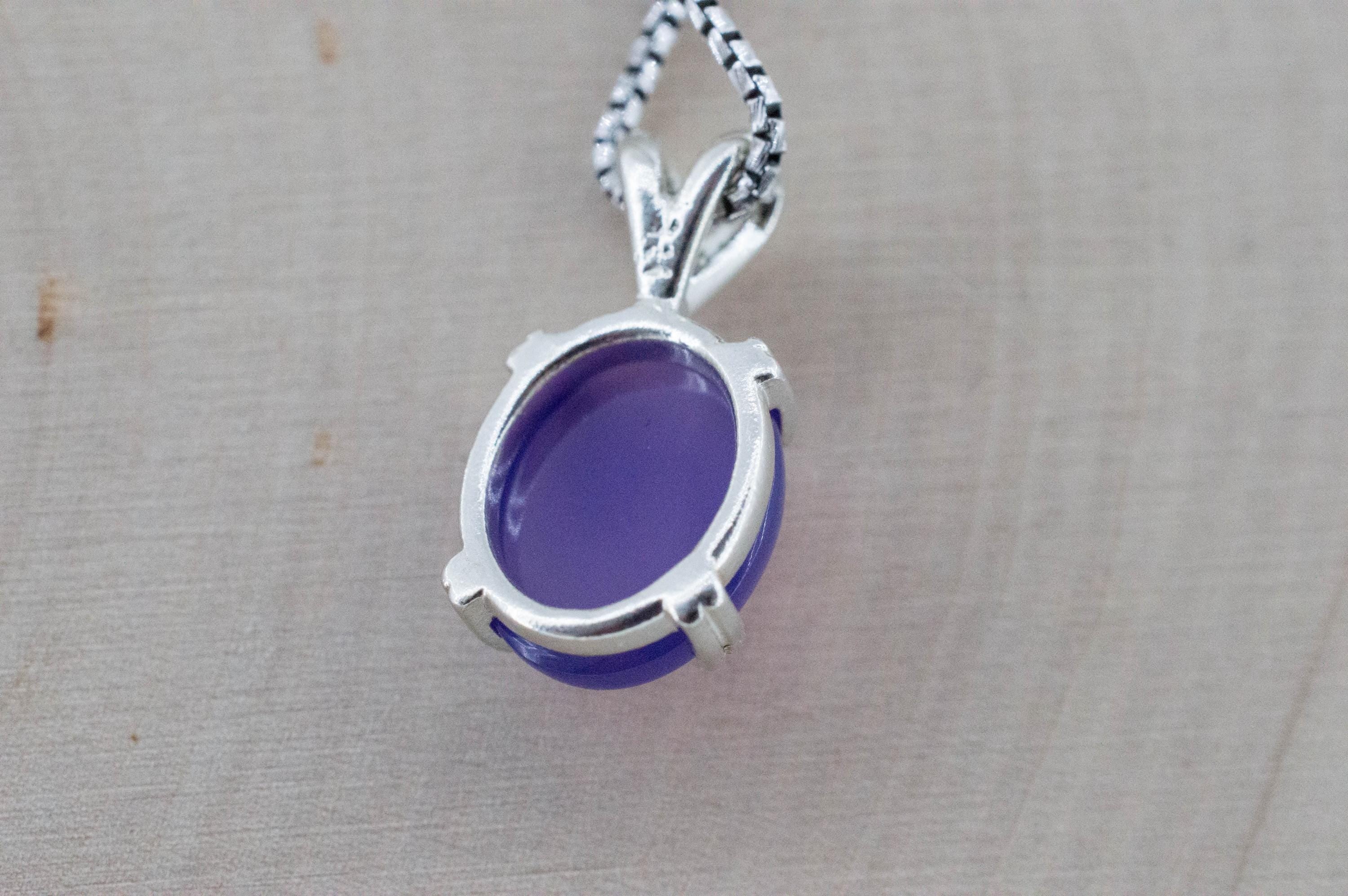 Purple Chalcedony Pendant; Natural Untreated Ethiopia Agate; 5.285cts - Mark Oliver Gems