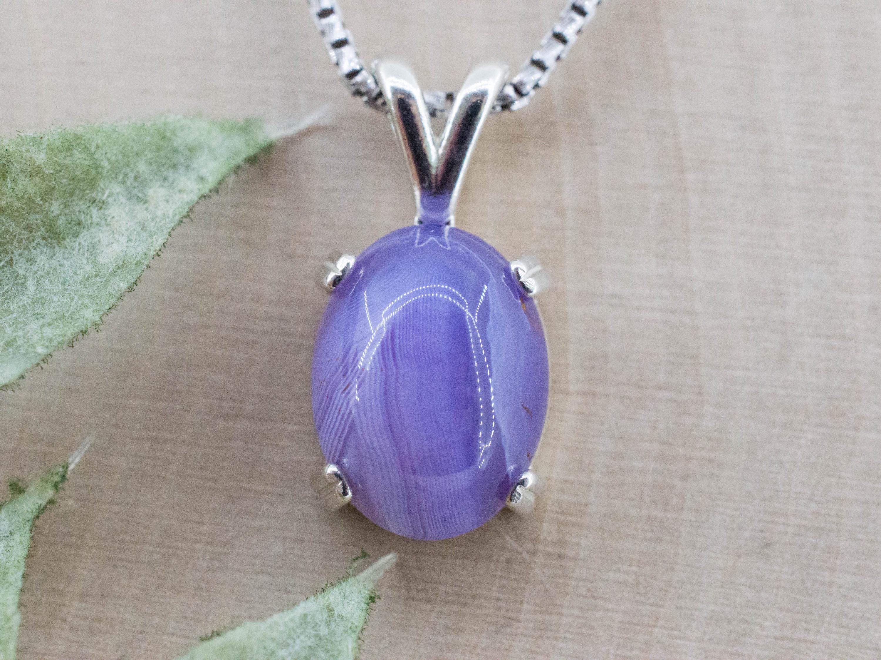 Purple Chalcedony Pendant; Natural Untreated Ethiopia Agate; 5.450cts - Mark Oliver Gems