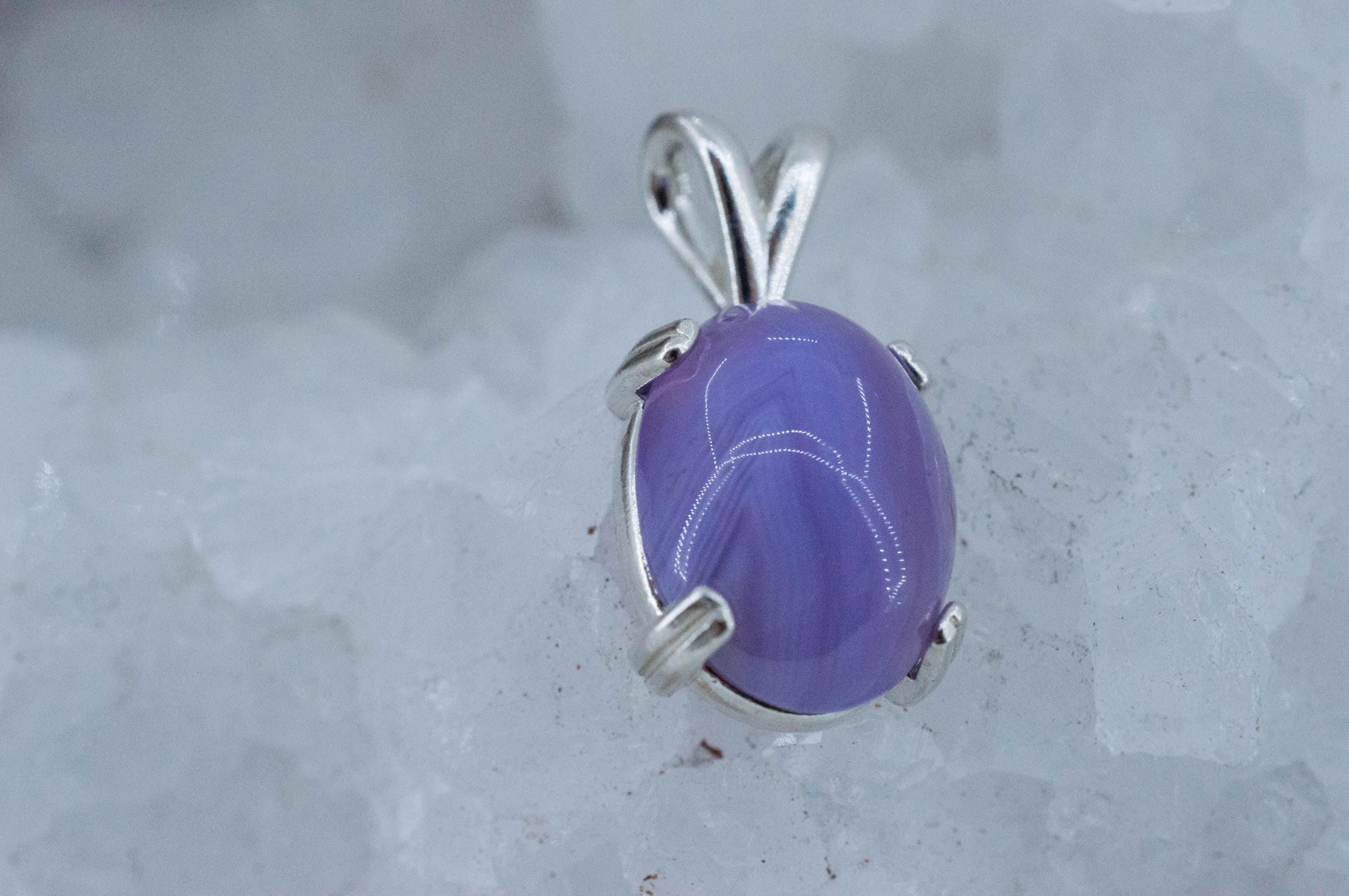Purple Chalcedony Pendant; Natural Untreated Ethiopia Agate; 5.450cts - Mark Oliver Gems