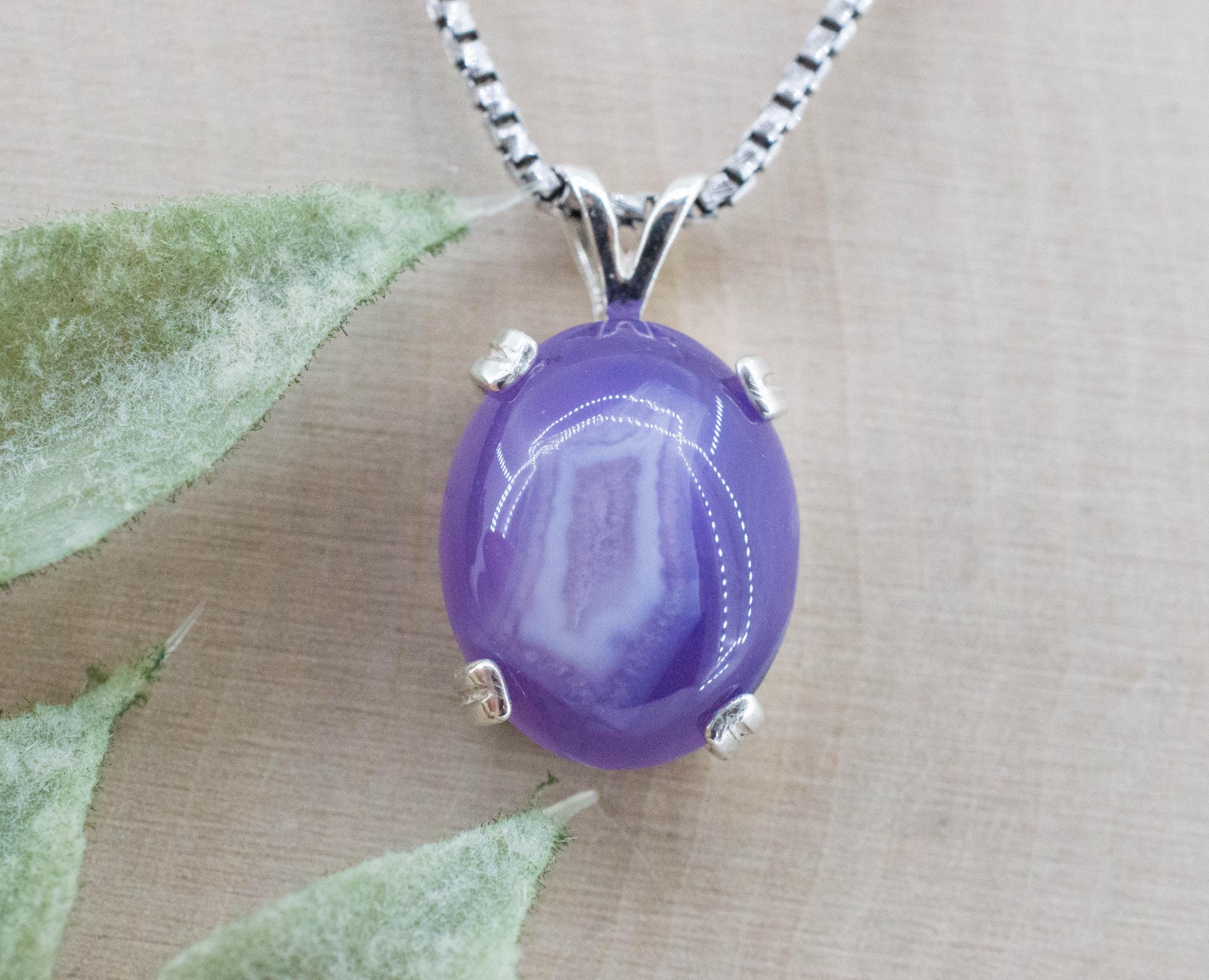 Purple Chalcedony Pendant; Natural Untreated Ethiopia Agate; 5.880cts - Mark Oliver Gems