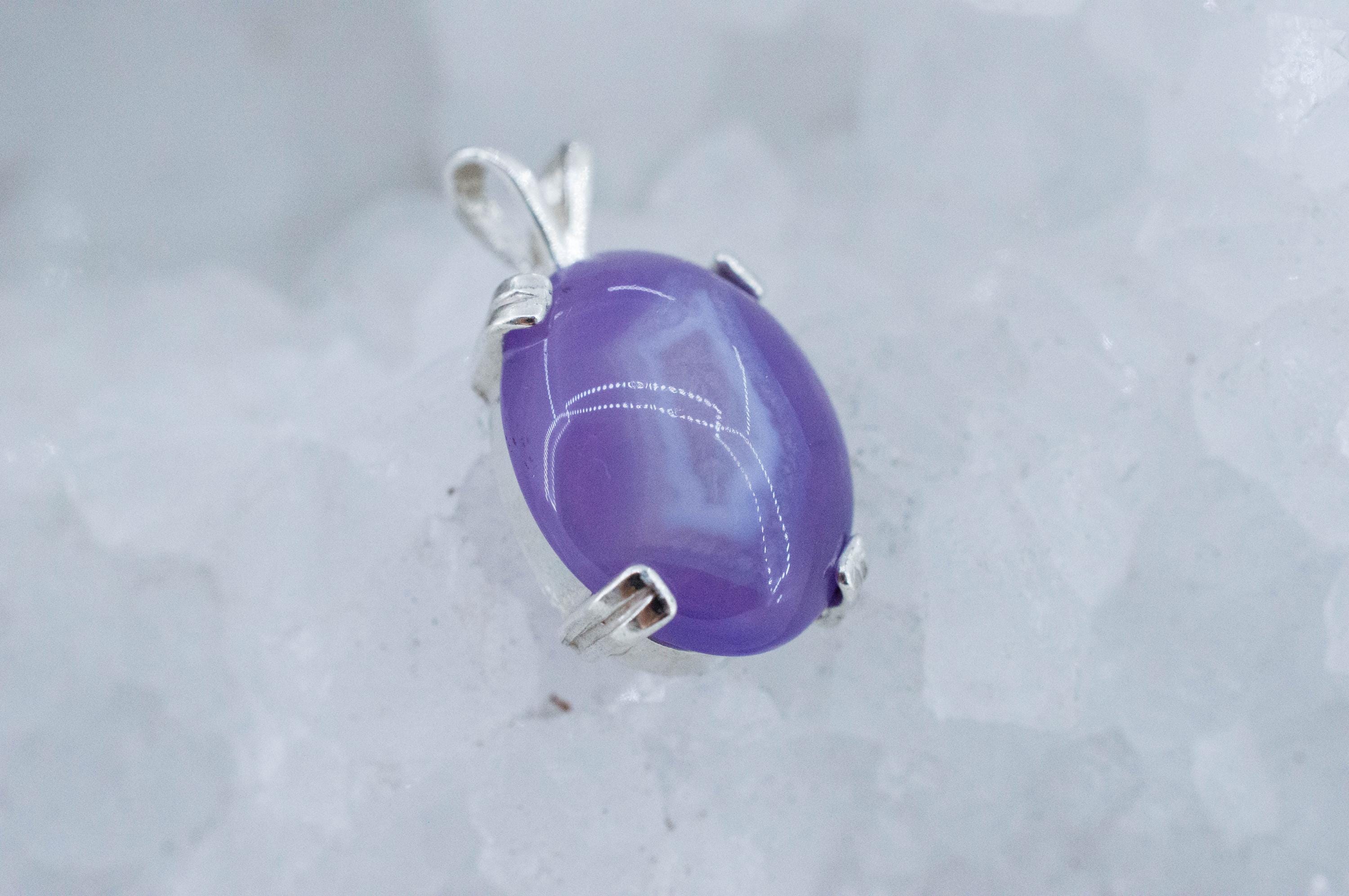 Purple Chalcedony Pendant; Natural Untreated Ethiopia Agate; 5.880cts - Mark Oliver Gems