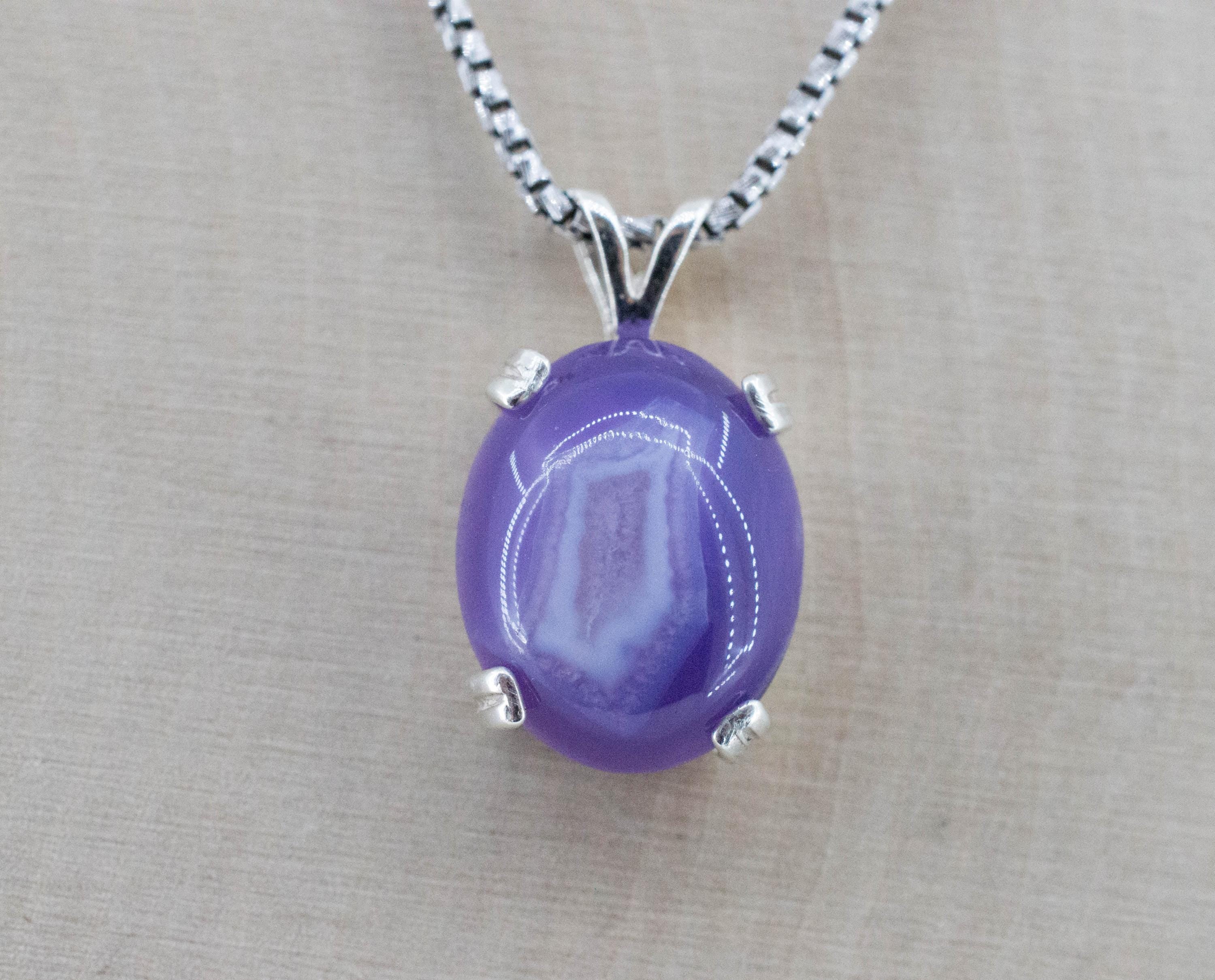 Purple Chalcedony Pendant; Natural Untreated Ethiopia Agate; 5.880cts - Mark Oliver Gems