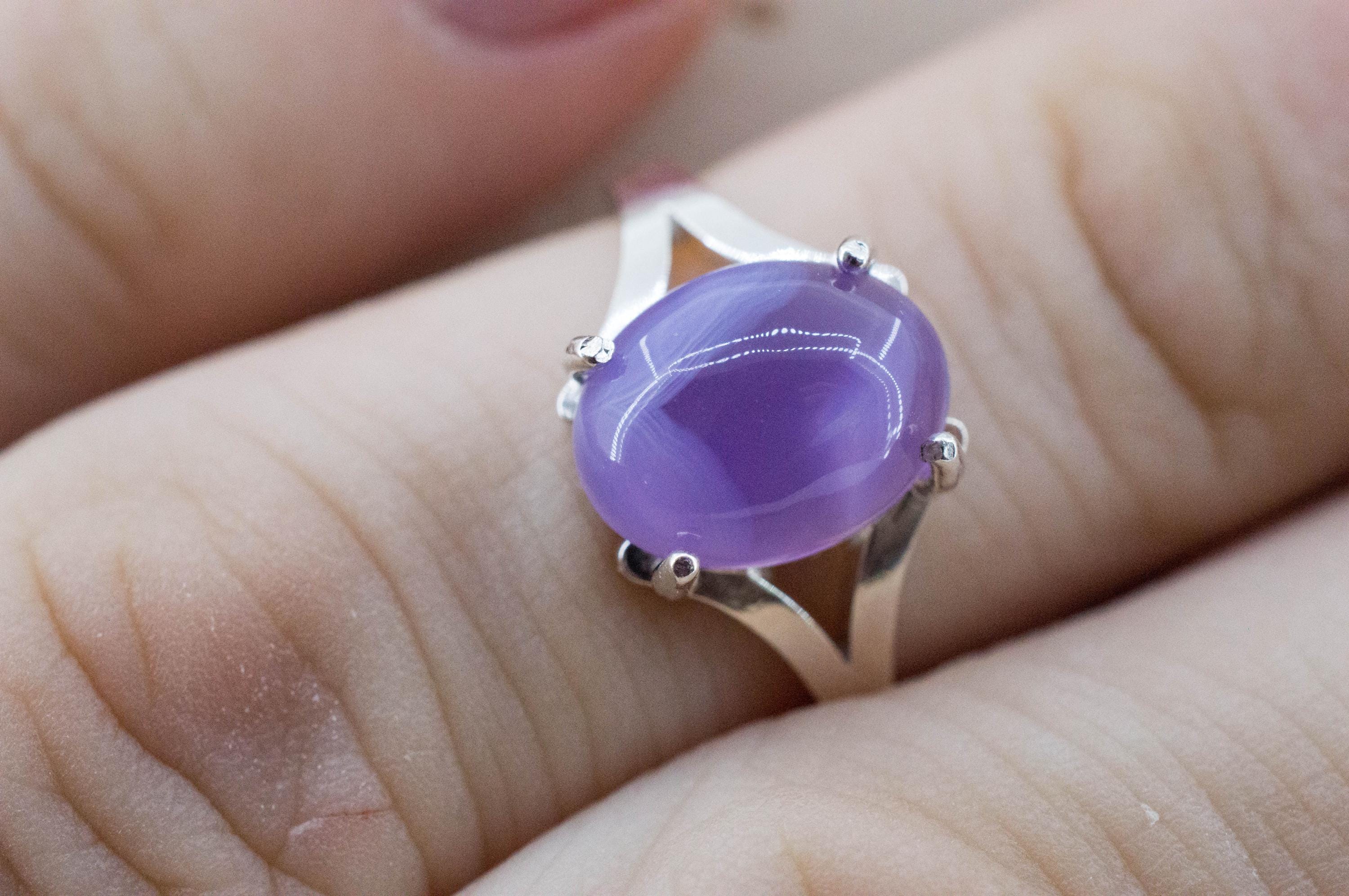 Purple Chalcedony Ring; Natural Untreated Ethiopia Agate; 2.635cts - Mark Oliver Gems