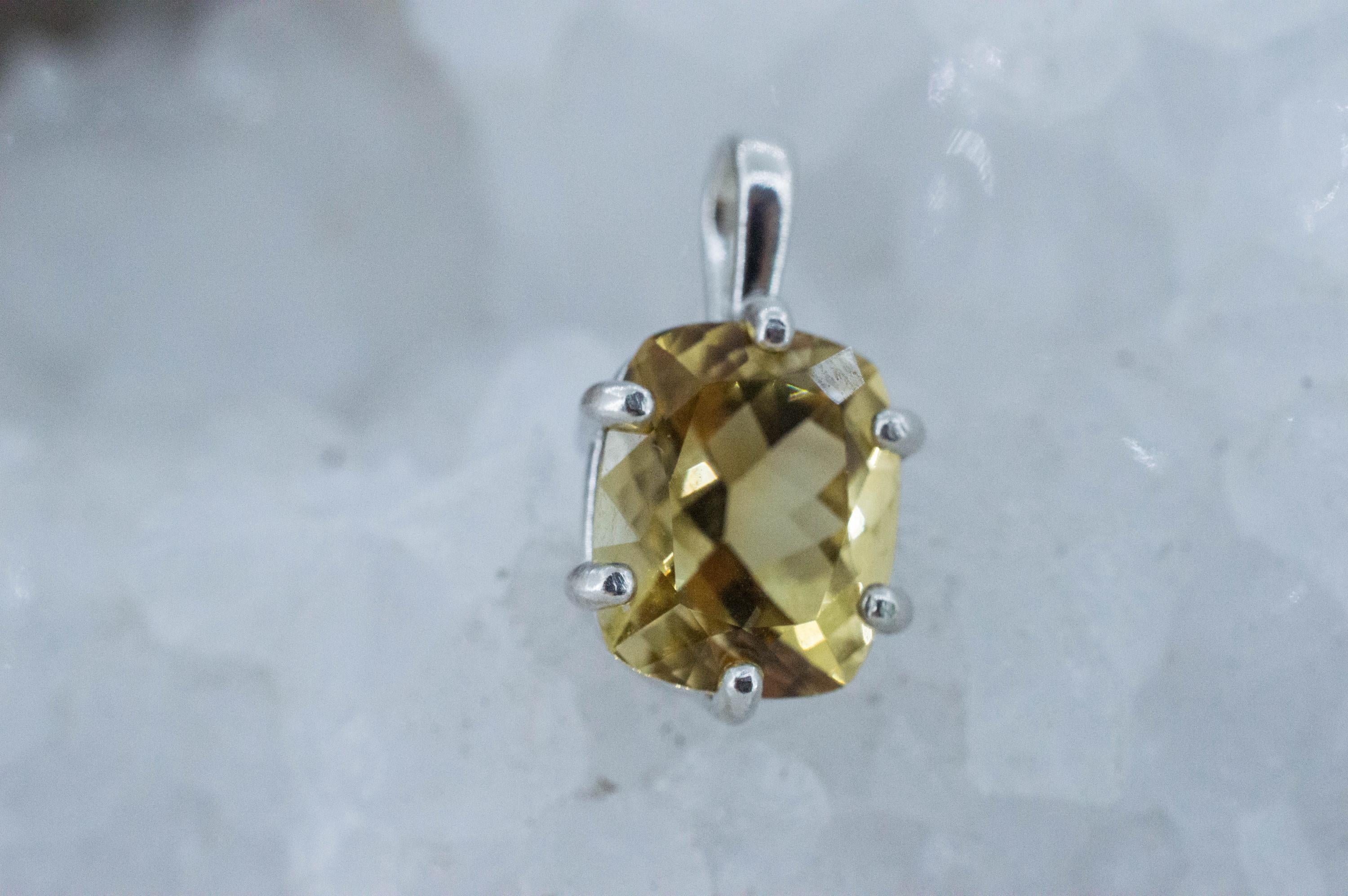 Citrine Pendant; Natural Untreated Congo Citrine; 4.935cts - Mark Oliver Gems