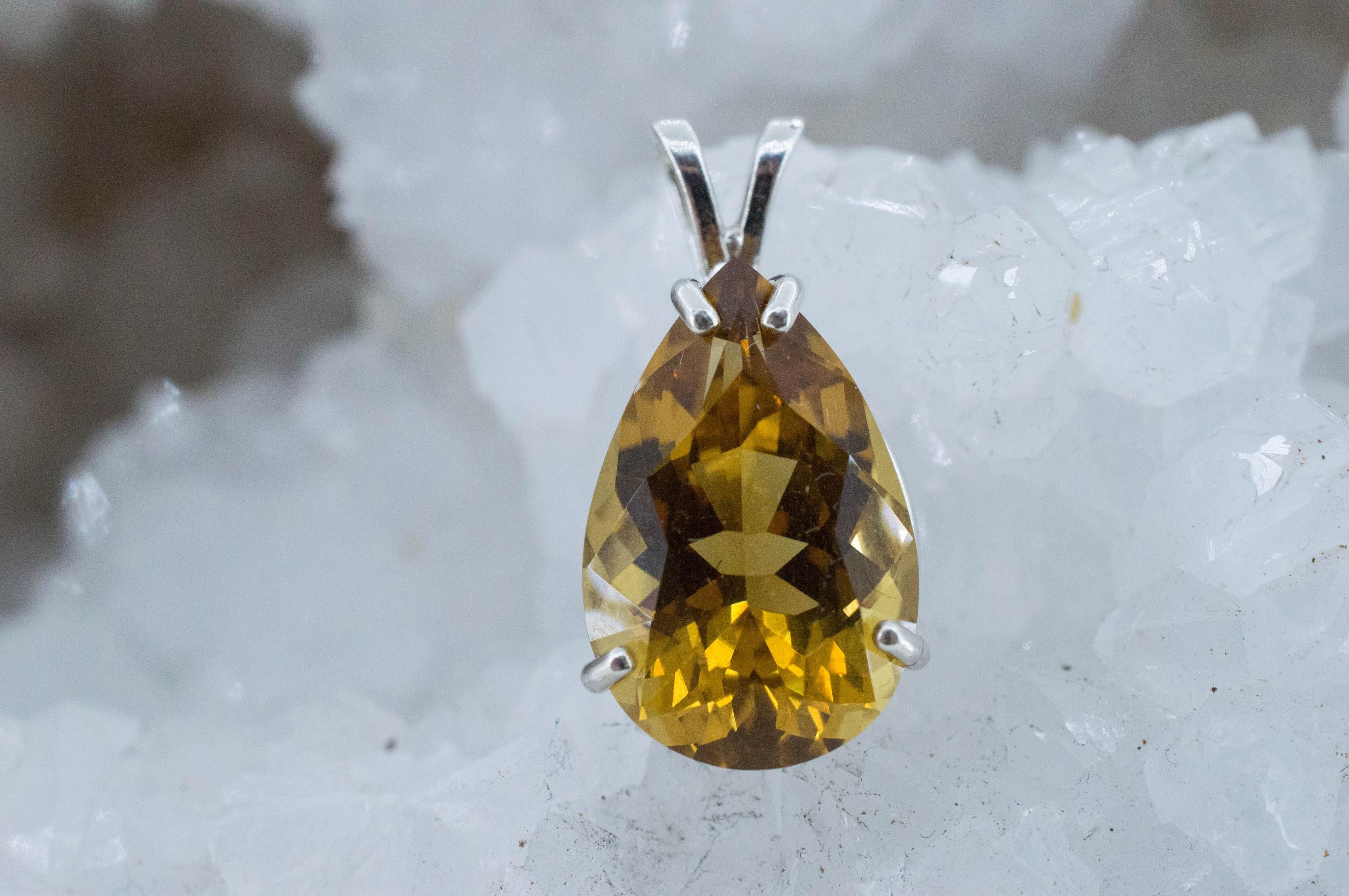 Citrine Pendant; Natural Untreated Congo Citrine; 11.775cts - Mark Oliver Gems