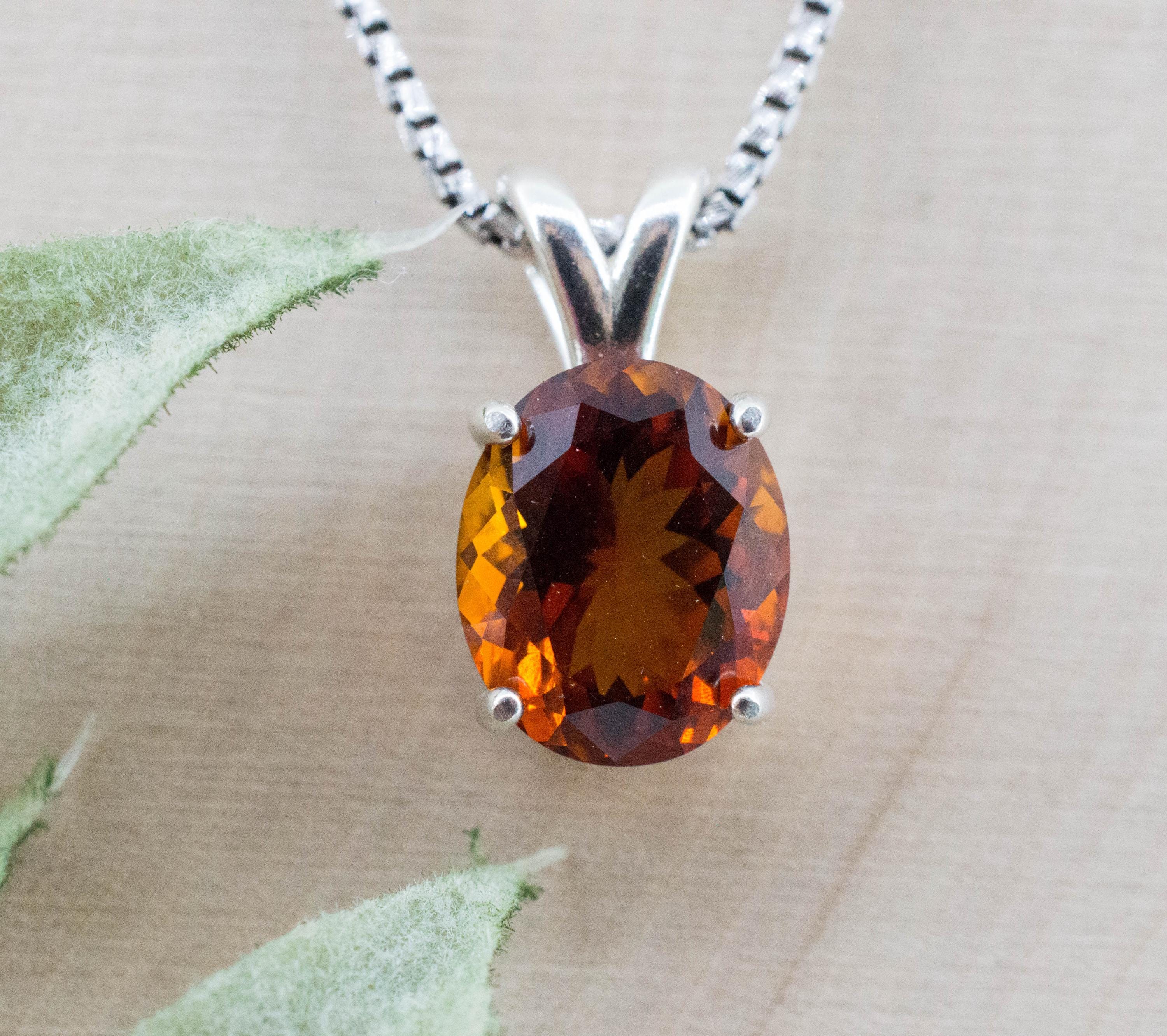 Madeira Citrine Pendant; Natural Untreated Brazil Citrine; 3.325cts - Mark Oliver Gems