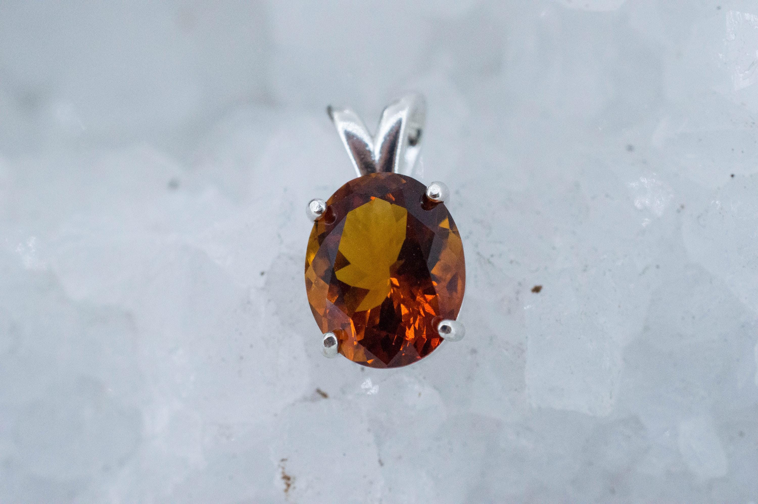 Madeira Citrine Pendant; Natural Untreated Brazil Citrine; 3.325cts - Mark Oliver Gems