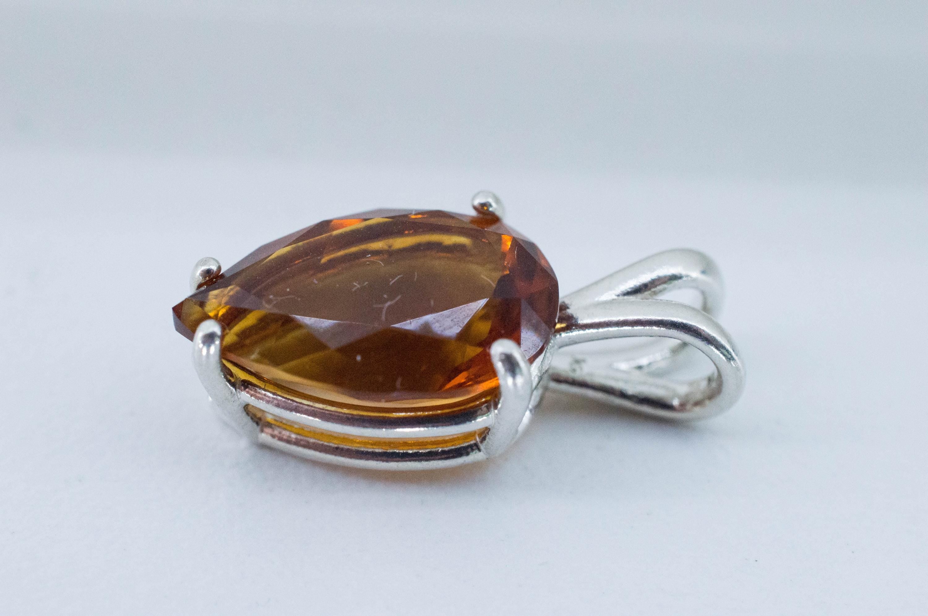 Madeira Citrine Pendant; Natural Untreated Brazil Citrine; 5.005cts - Mark Oliver Gems