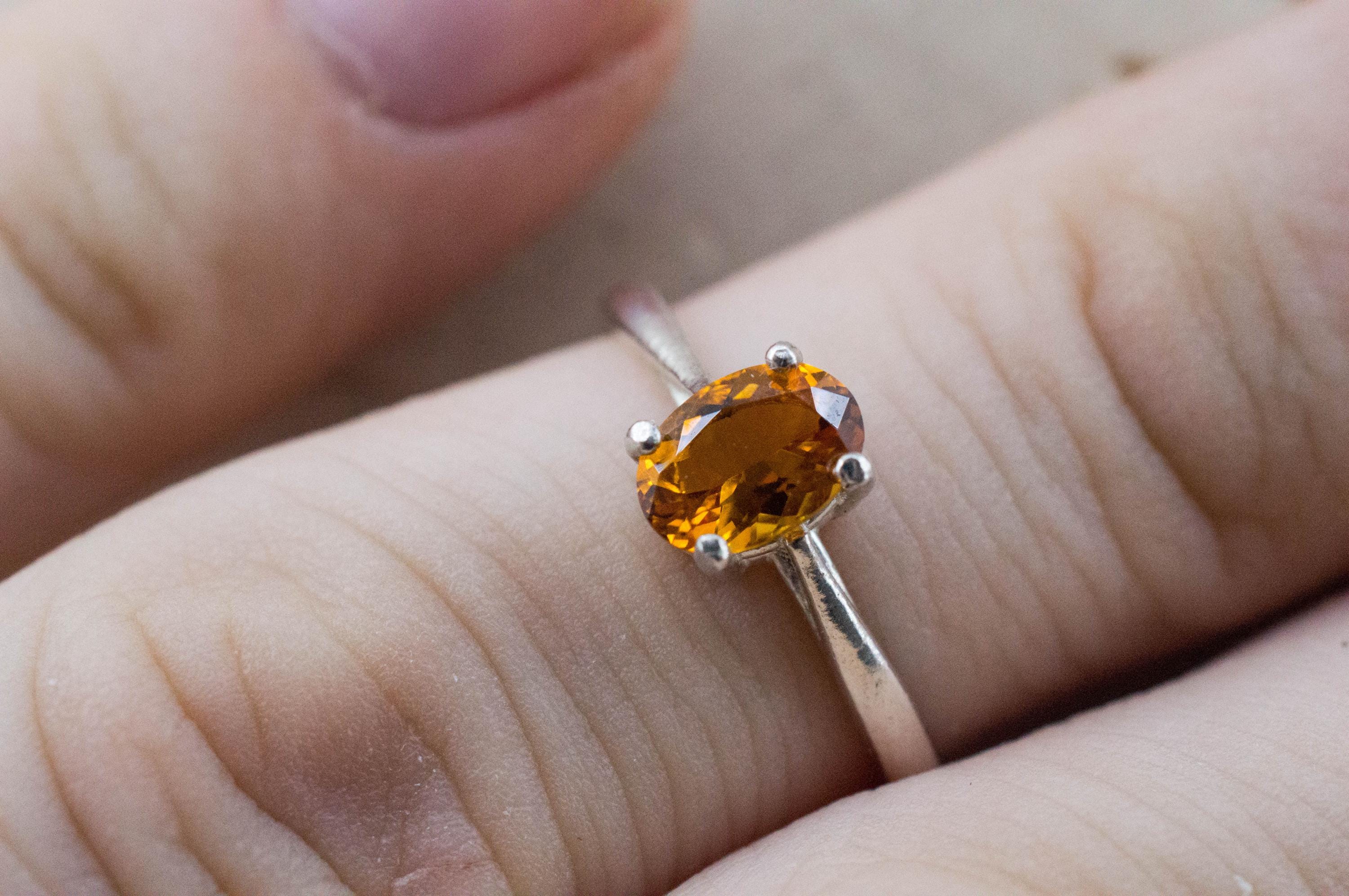 Citrine Ring; Genuine Untreated Uruguay Citrine; 0.610cts - Mark Oliver Gems