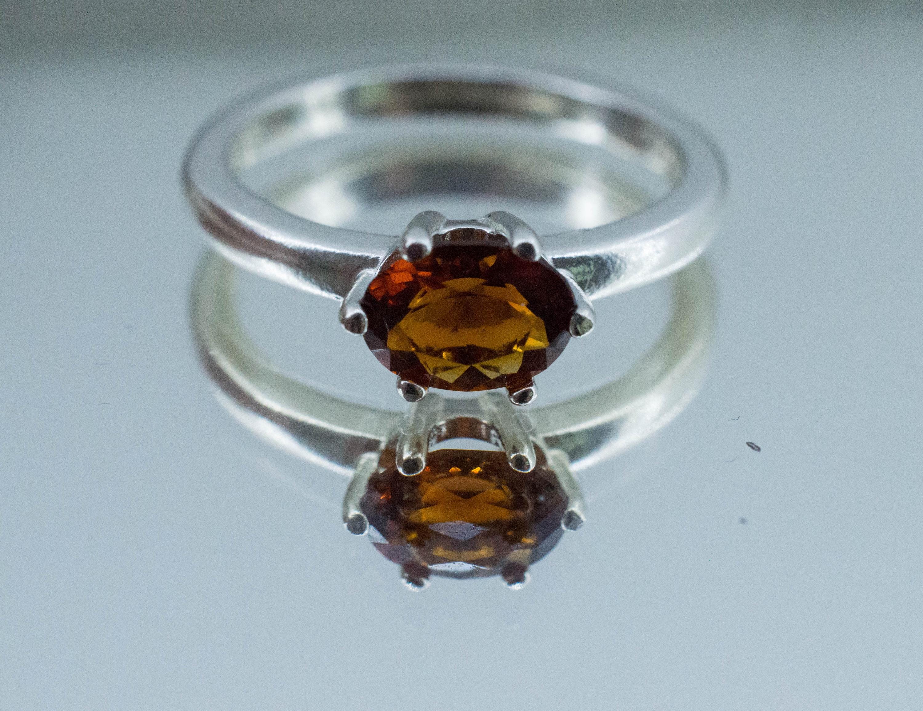 Madeira Citrine Ring; Genuine Untreated Brazil Citrine; 0.790cts - Mark Oliver Gems