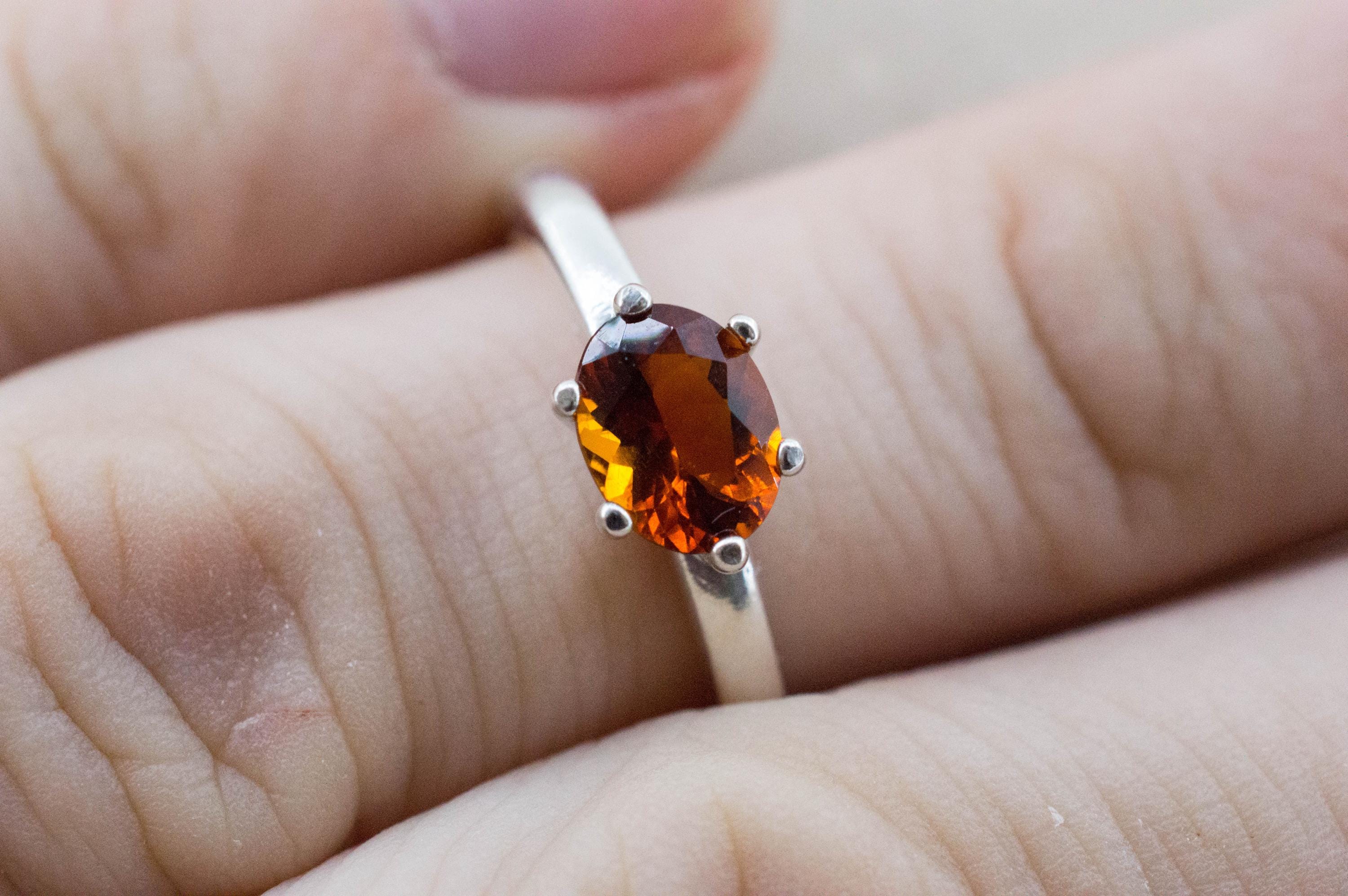 Madeira Citrine Ring; Genuine Untreated Brazil Citrine; 0.790cts - Mark Oliver Gems