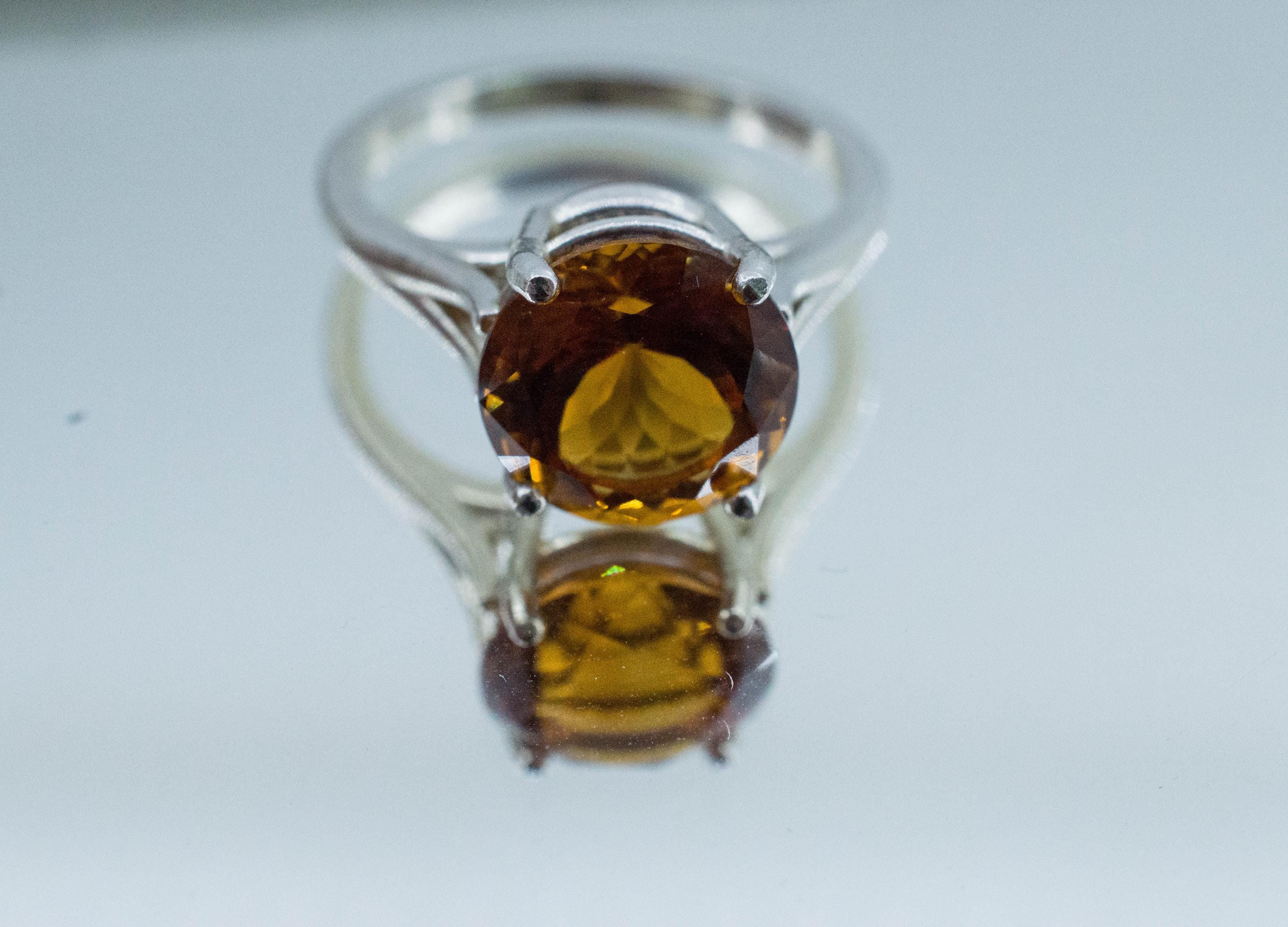 Madeira Citrine Ring; Genuine Untreated Brazil Citrine; 3.495cts - Mark Oliver Gems
