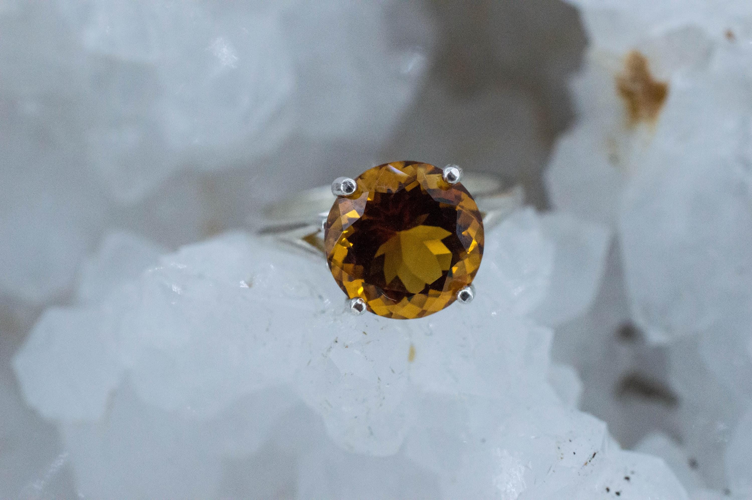 Madeira Citrine Ring; Genuine Untreated Brazil Citrine; 3.495cts - Mark Oliver Gems