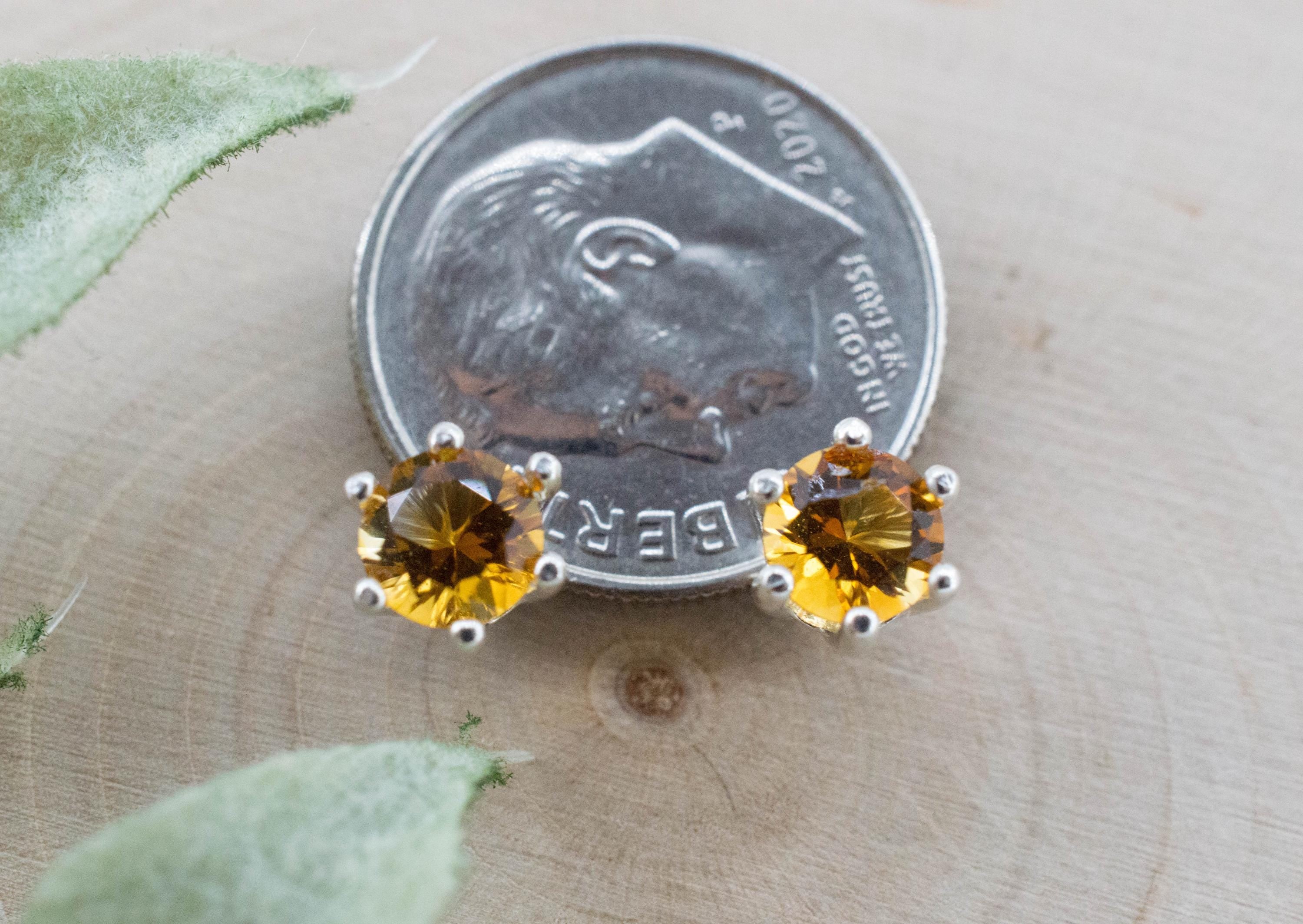 Citrine Earrings; Natural Untreated Uruguay Citrine; 0.795cts - Mark Oliver Gems
