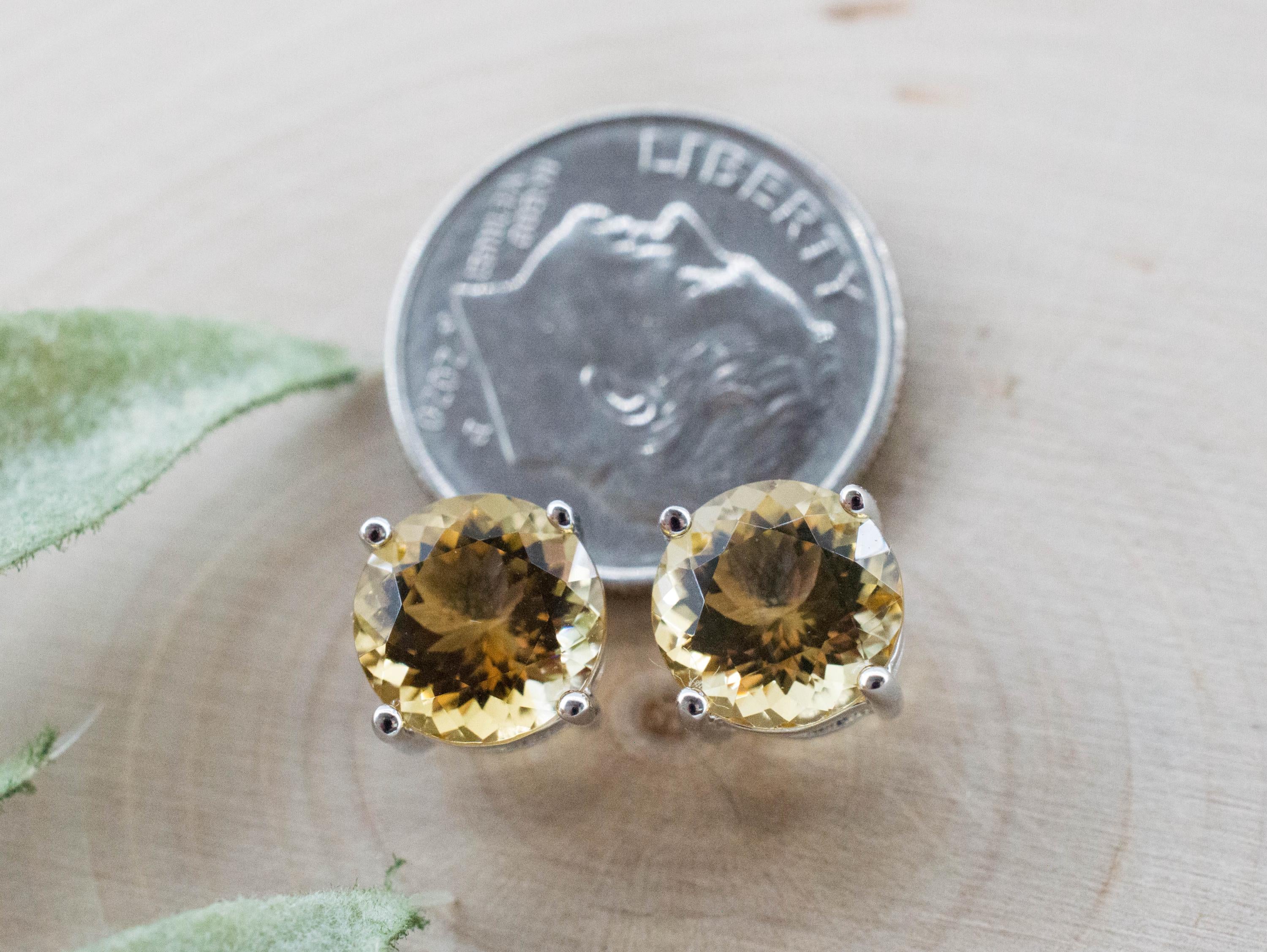 Citrine Earrings; Natural Untreated Congo Citrine; 3.540cts - Mark Oliver Gems