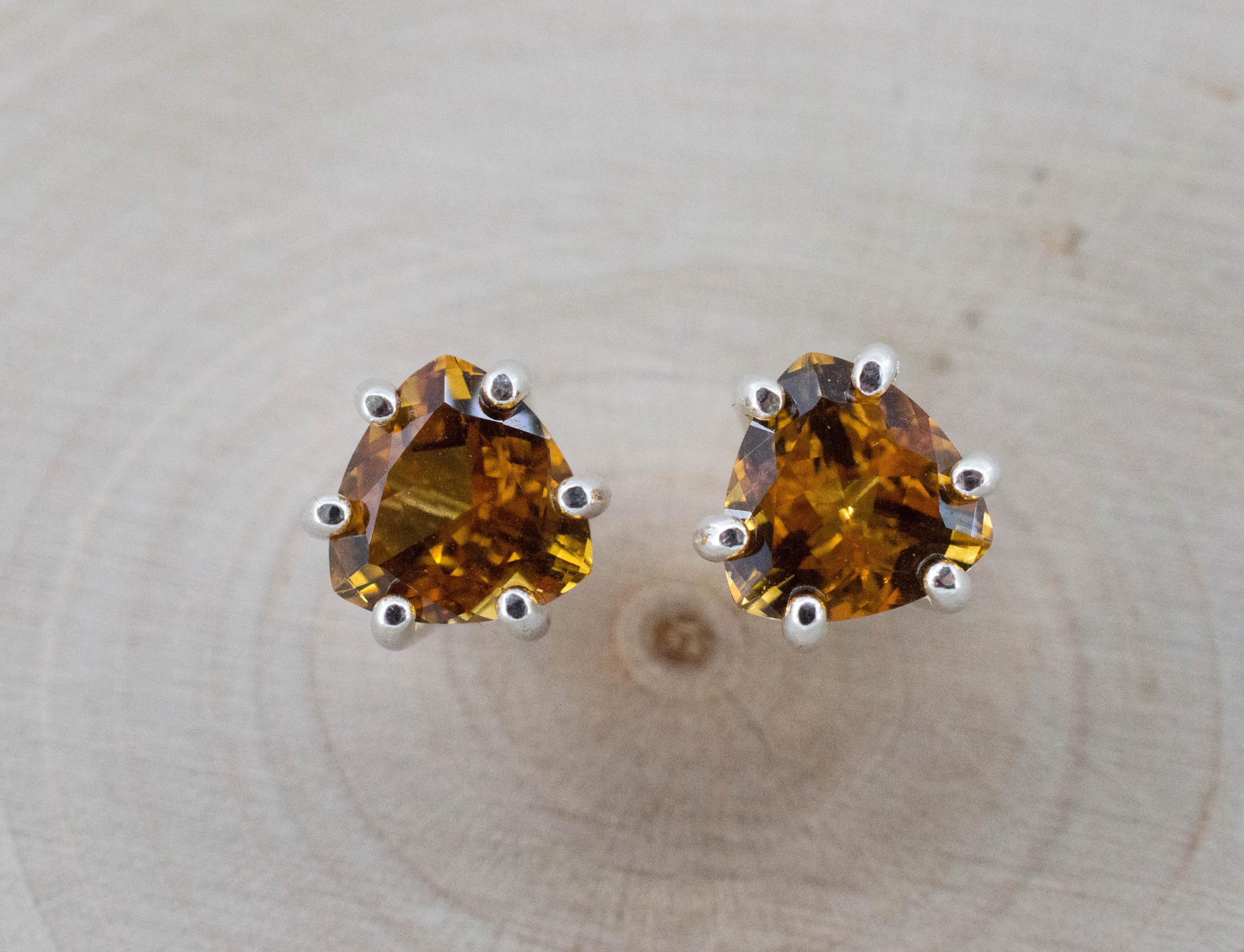 Citrine Earrings; Natural Untreated Uruguay Citrine; 2.040cts - Mark Oliver Gems