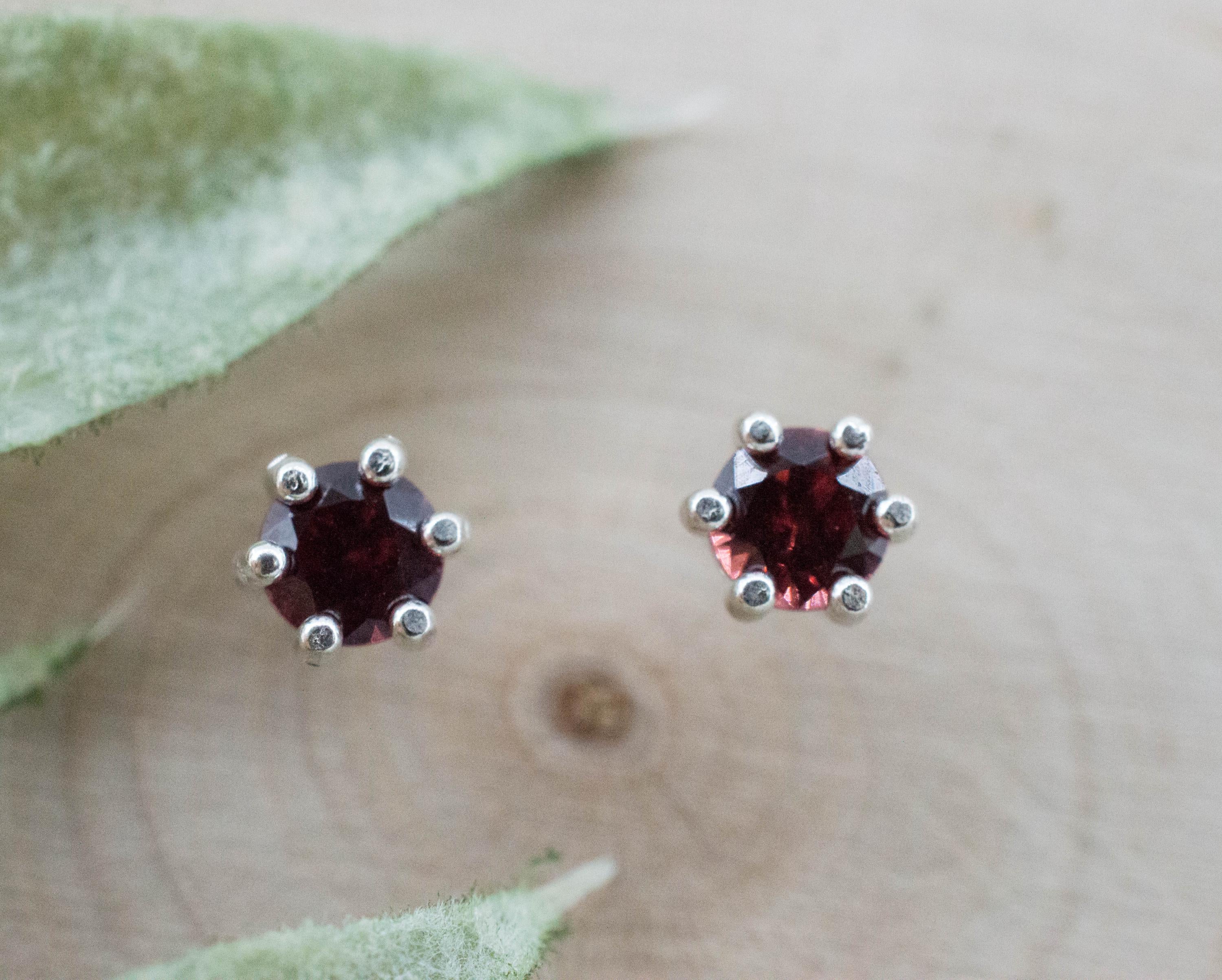Pyrope Garnet Earrings; Natural Untreated Madagascar Garnet; 0.575cts - Mark Oliver Gems