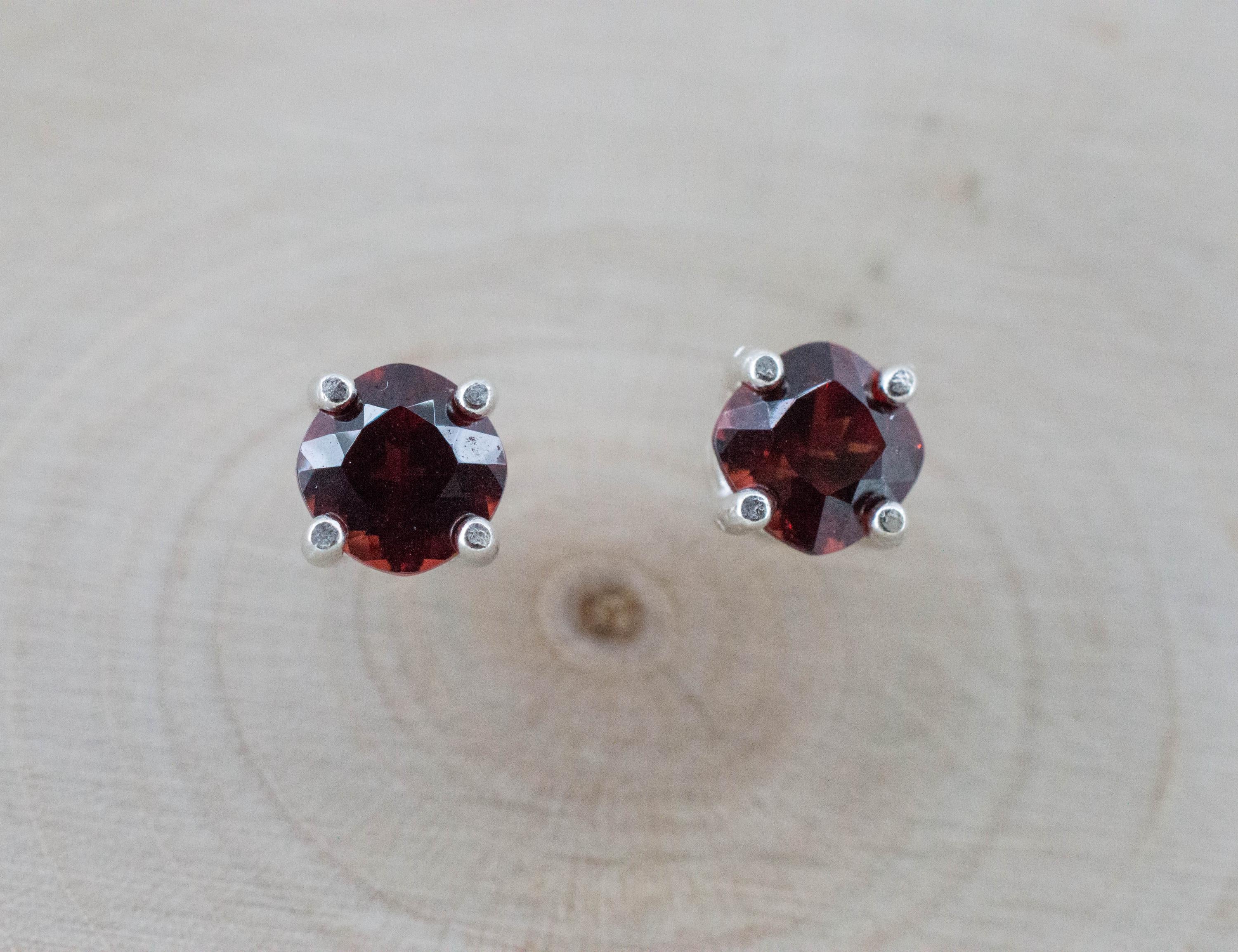 Pyrope Garnet Earrings; Natural Untreated Madagascar Garnet; 1.415cts - Mark Oliver Gems