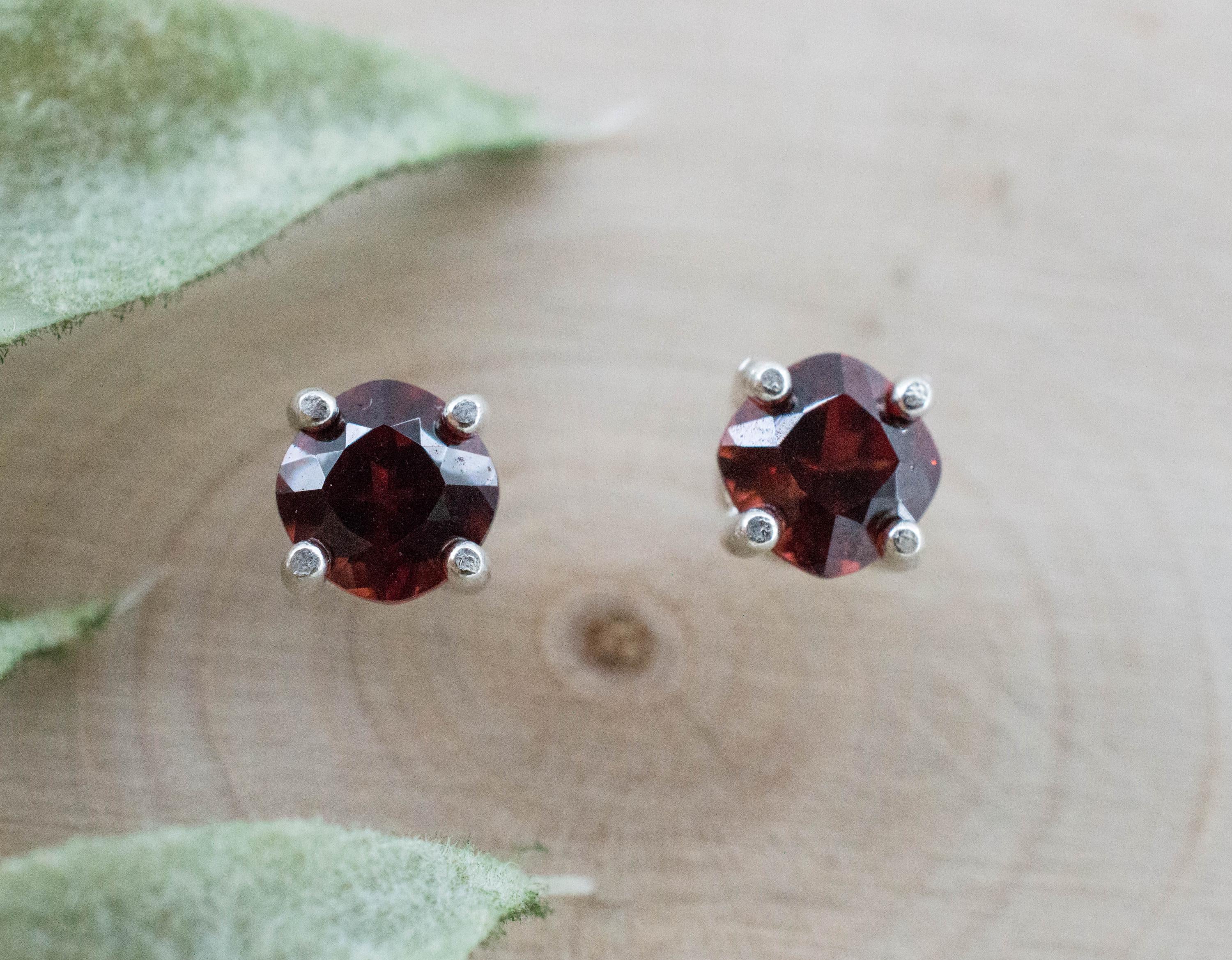 Pyrope Garnet Earrings; Natural Untreated Madagascar Garnet; 1.415cts - Mark Oliver Gems