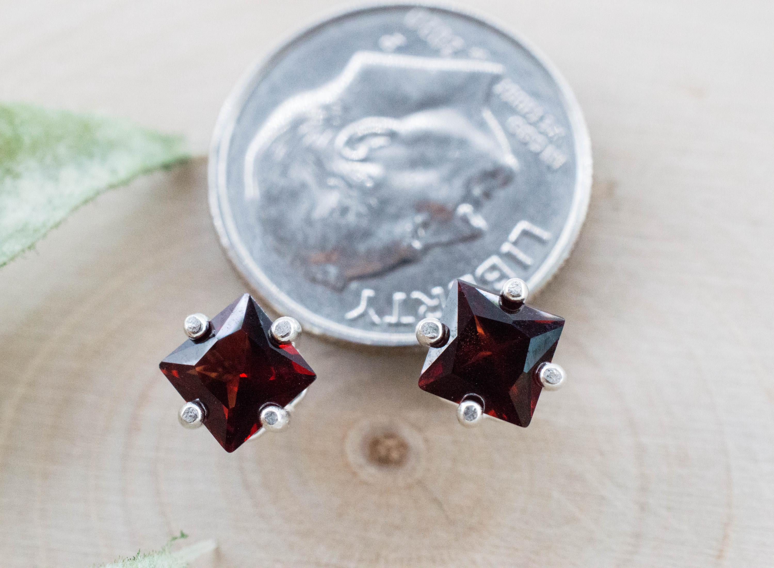 Pyrope Garnet Earrings; Natural Untreated Madagascar Garnet; 1.475cts - Mark Oliver Gems