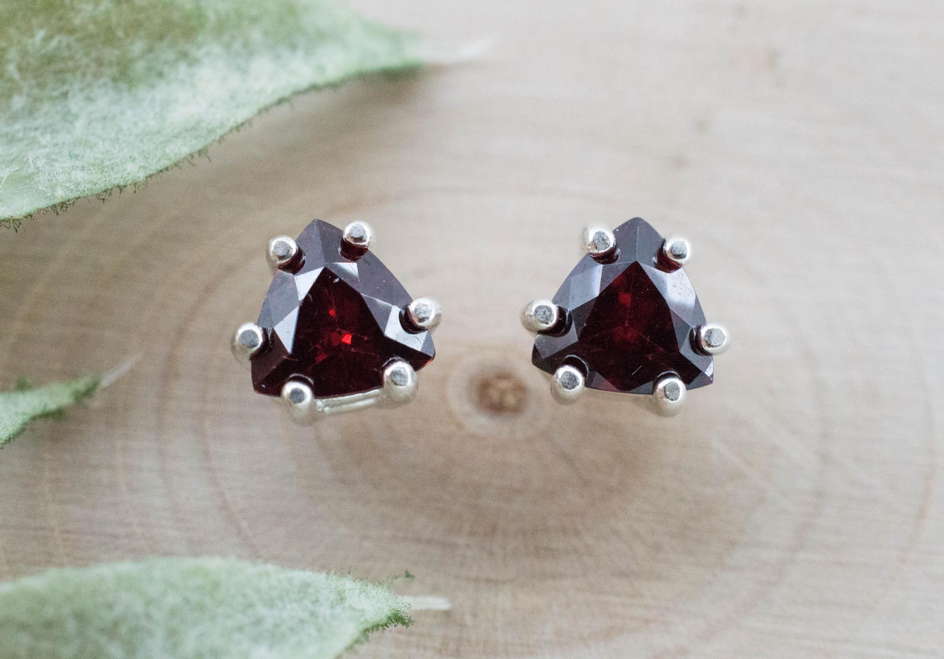 Pyrope Garnet Earrings; Natural Untreated Madagascar Garnet; 1.610cts - Mark Oliver Gems