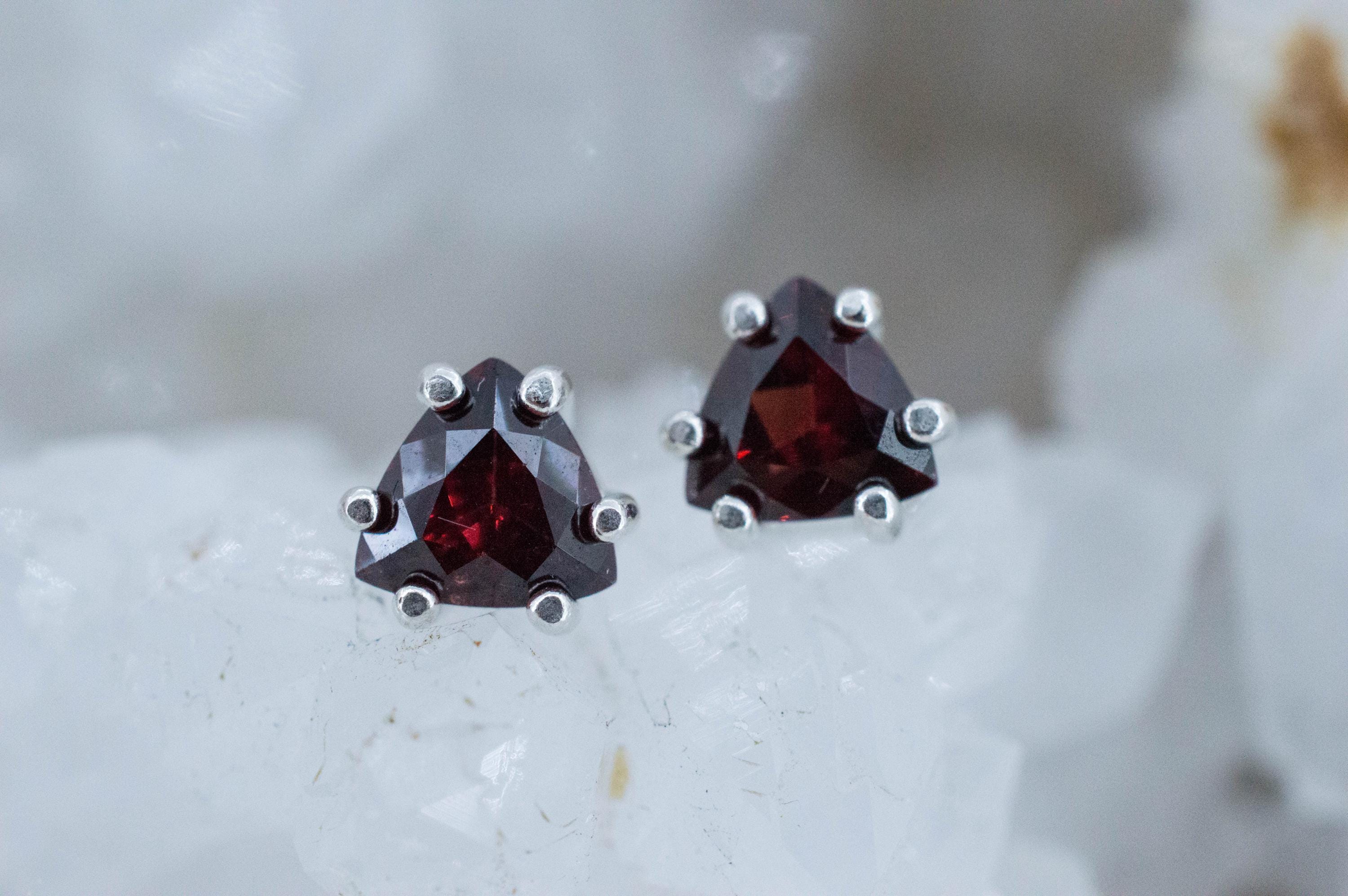 Pyrope Garnet Earrings; Natural Untreated Madagascar Garnet; 1.610cts - Mark Oliver Gems