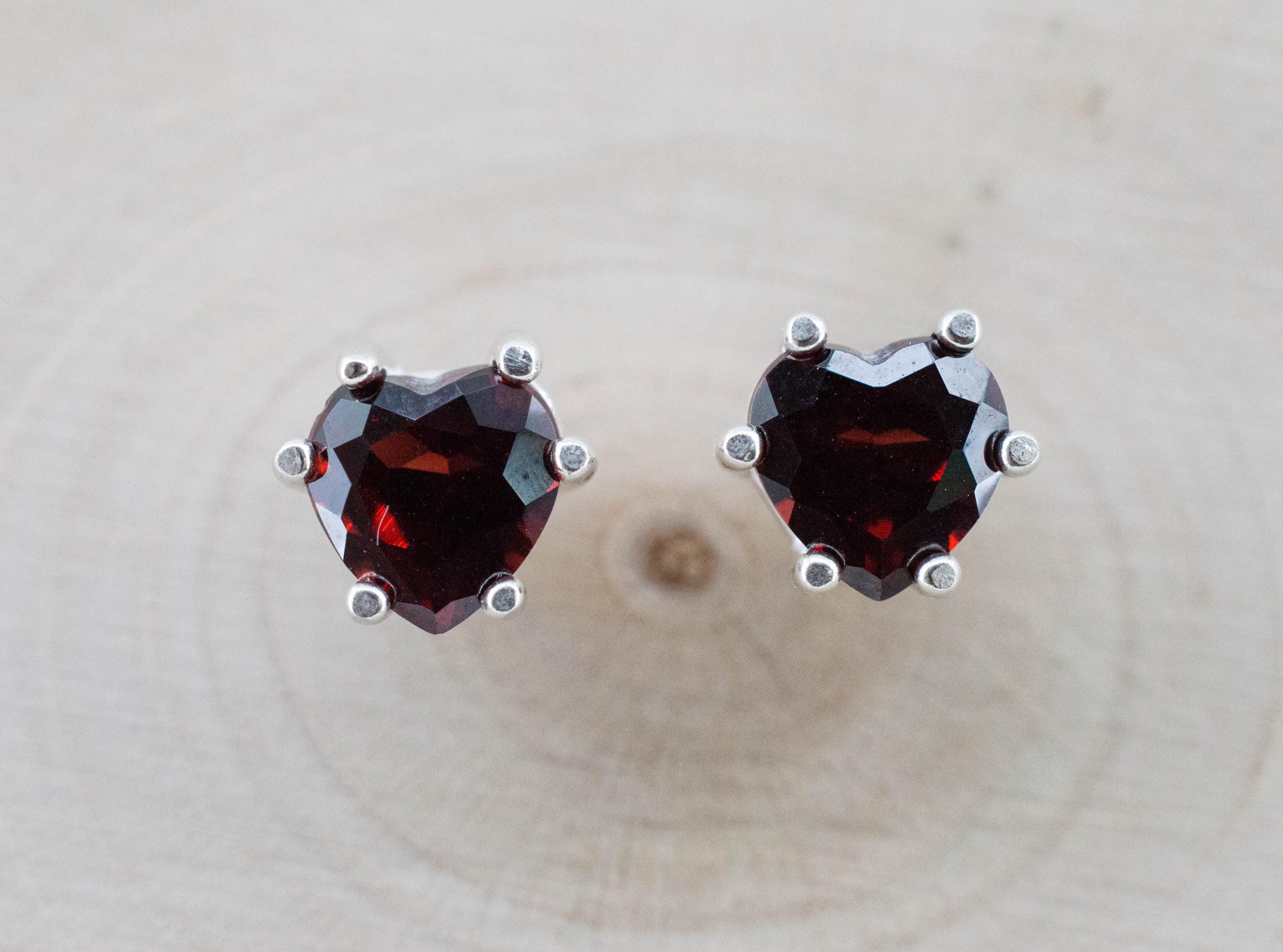Pyrope Garnet Earrings; Natural Untreated Madagascar Garnet; 2.190cts - Mark Oliver Gems