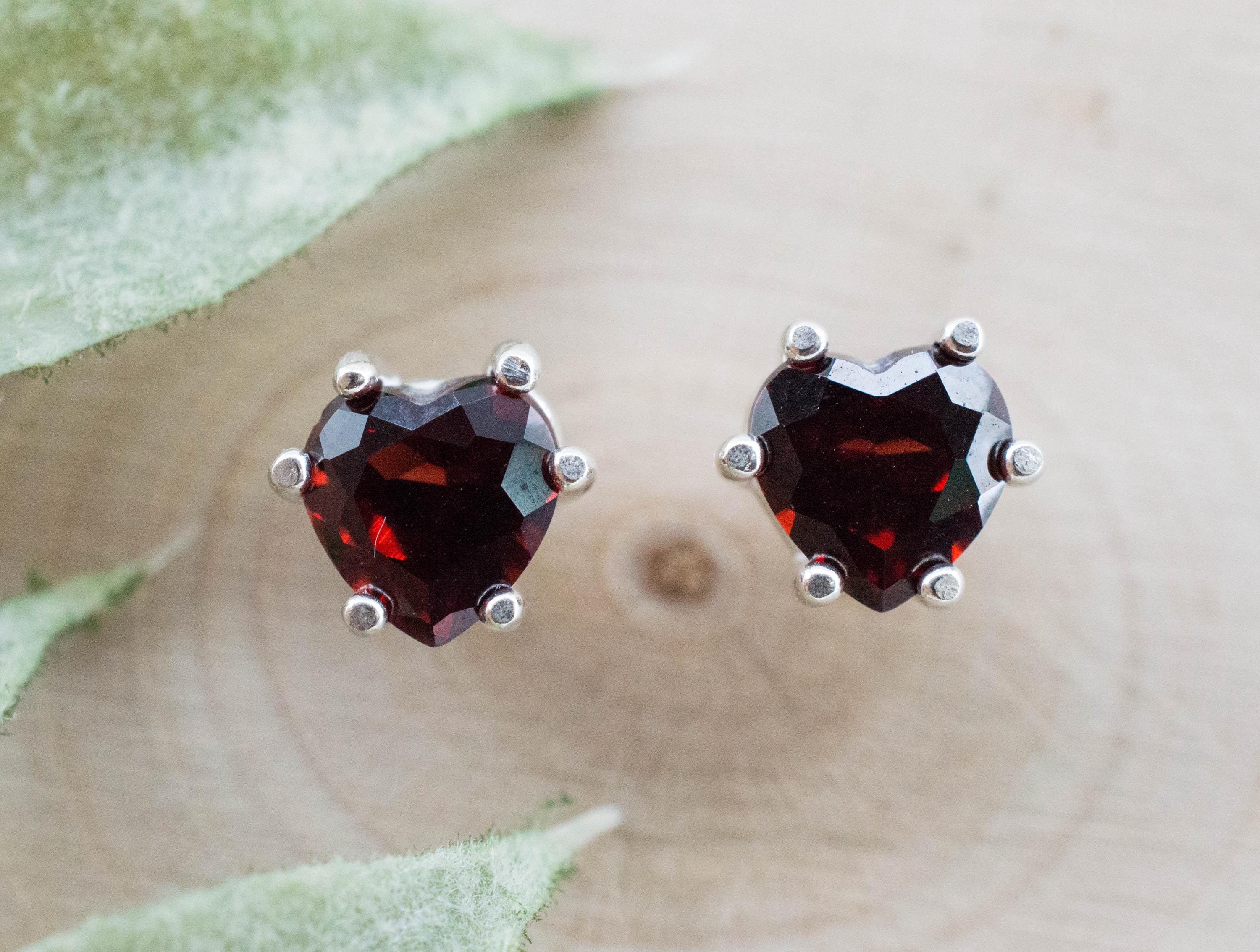 Pyrope Garnet Earrings; Natural Untreated Madagascar Garnet; 2.190cts - Mark Oliver Gems