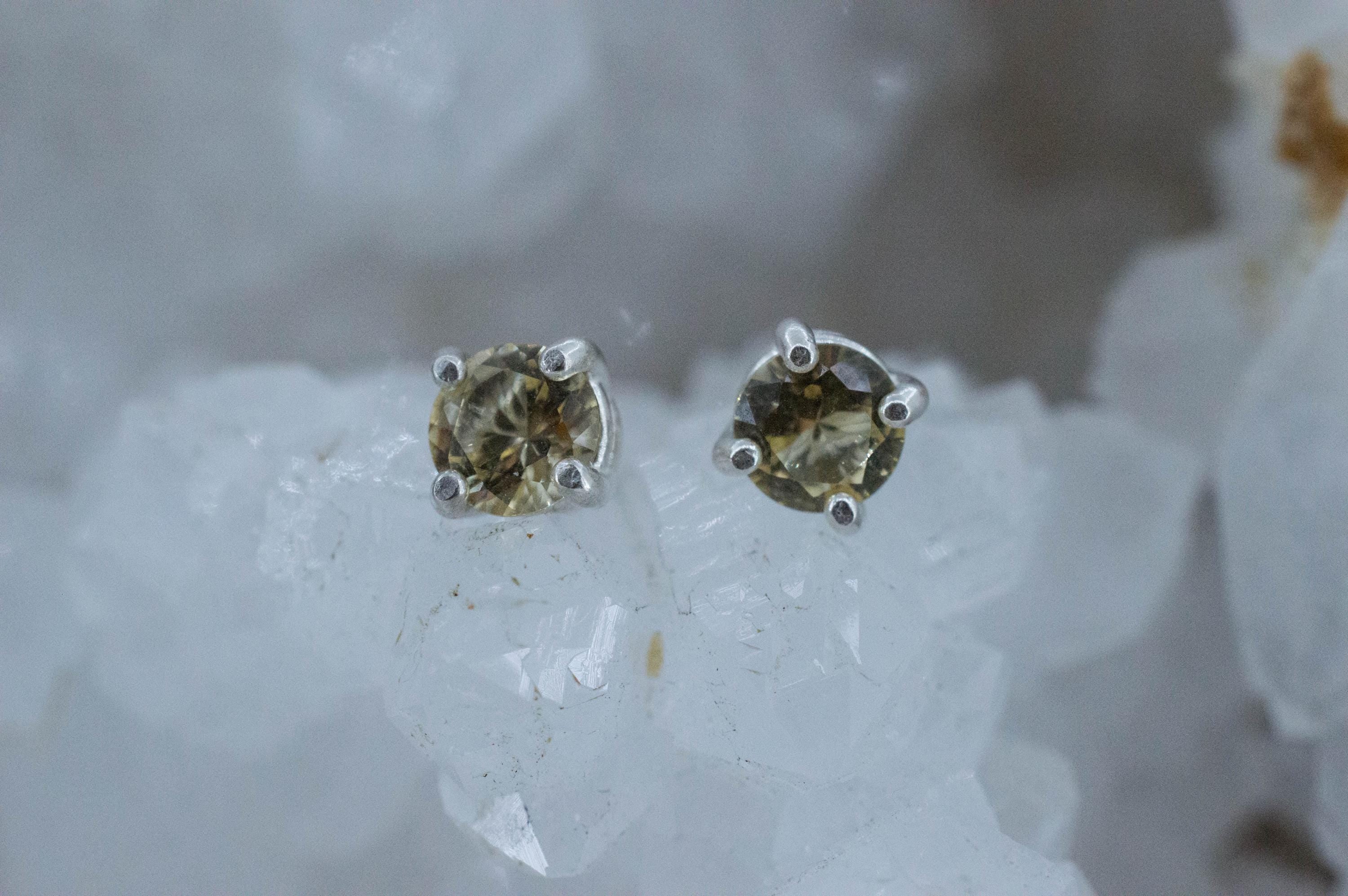 Heliodor Earrings, Natural Untreated Brazil Golden Beryl; 0.735cts - Mark Oliver Gems