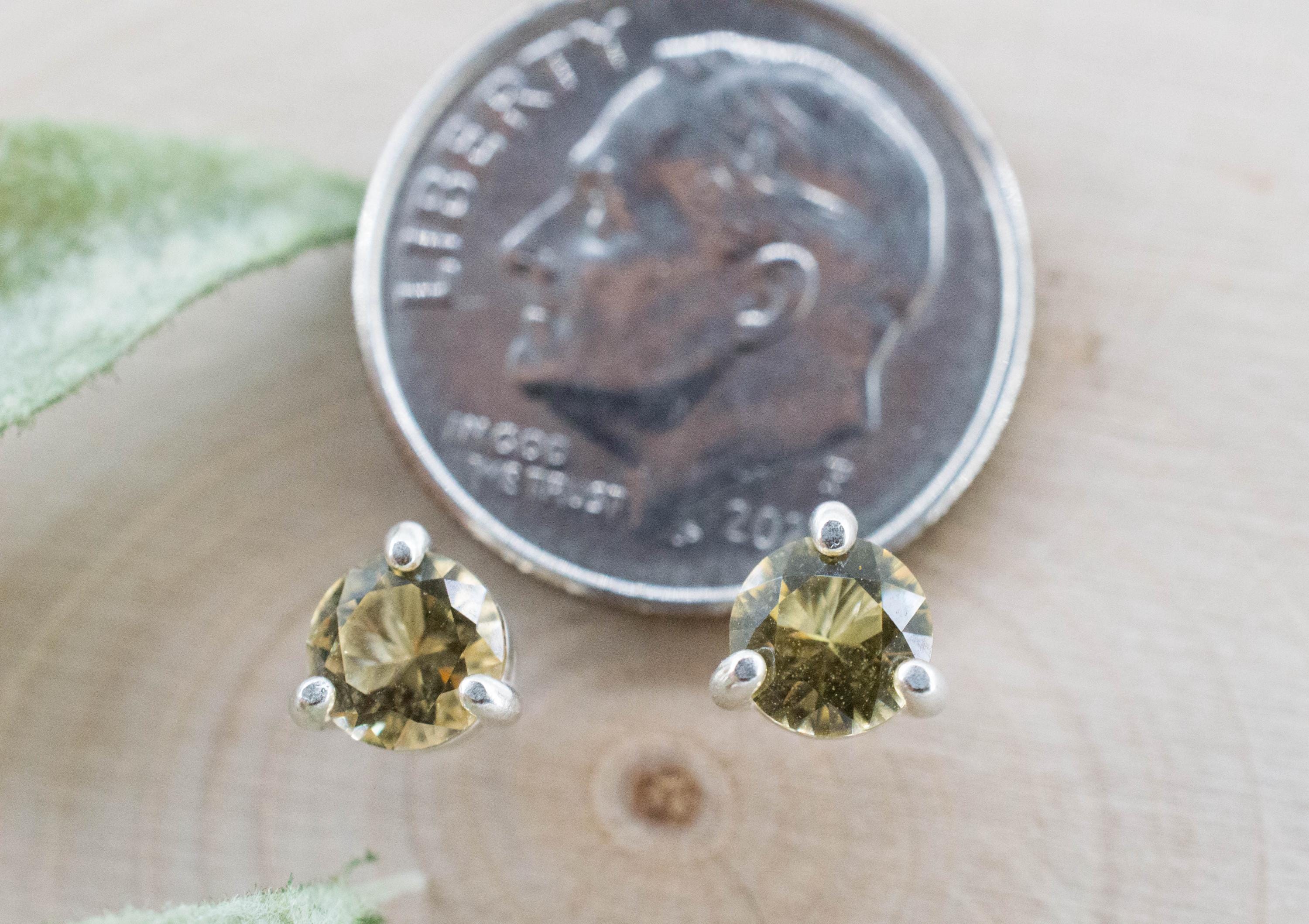 Heliodor Earrings, Natural Untreated Brazil Golden Beryl; 0.745cts - Mark Oliver Gems