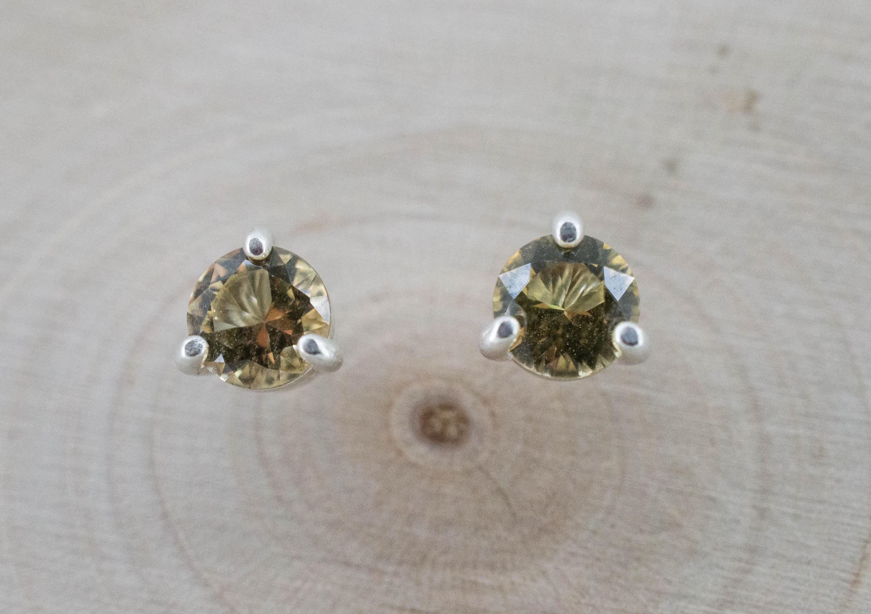 Heliodor Earrings, Natural Untreated Brazil Golden Beryl; 0.745cts - Mark Oliver Gems