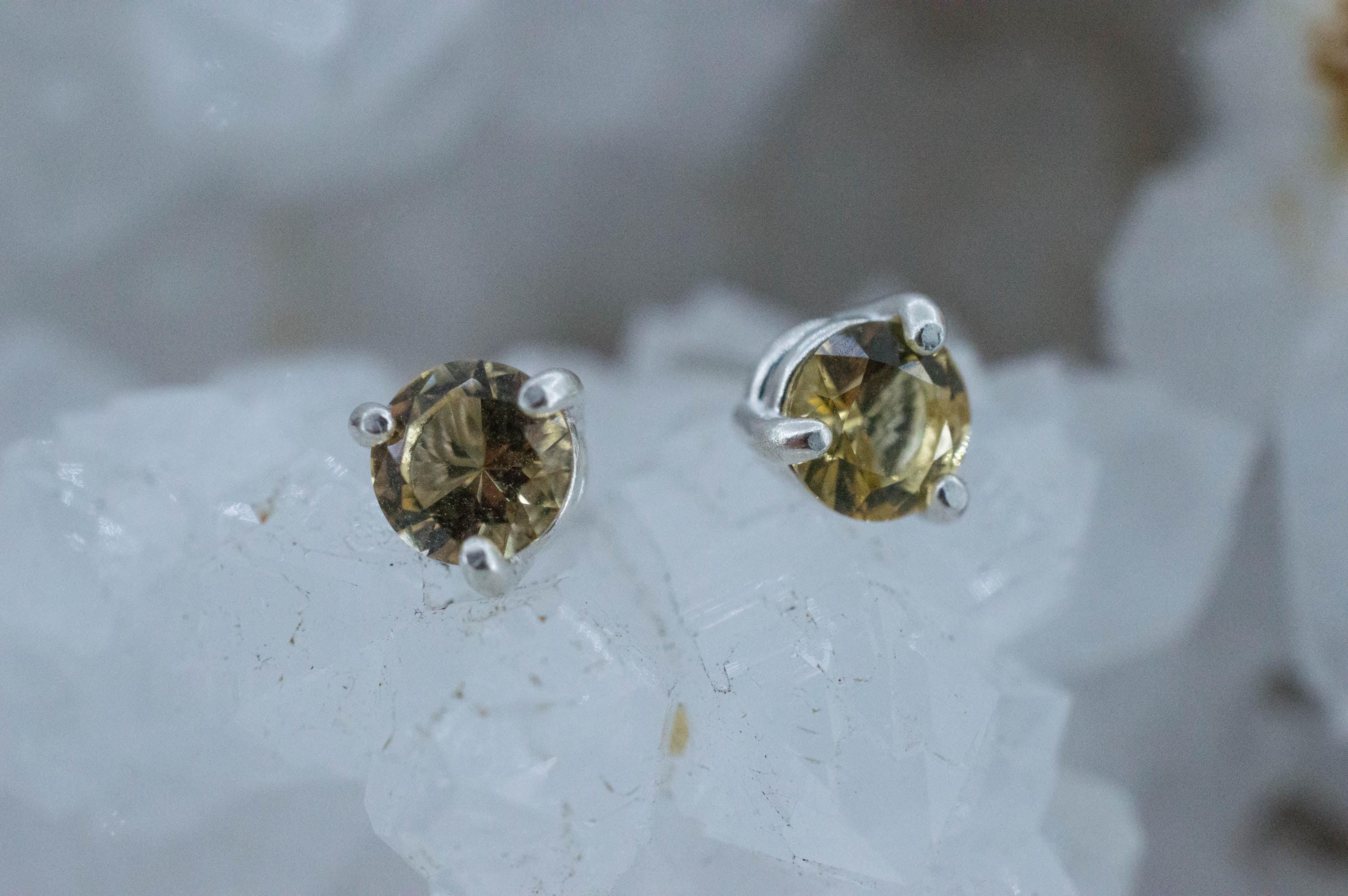 Heliodor Earrings, Natural Untreated Brazil Golden Beryl; 0.745cts - Mark Oliver Gems