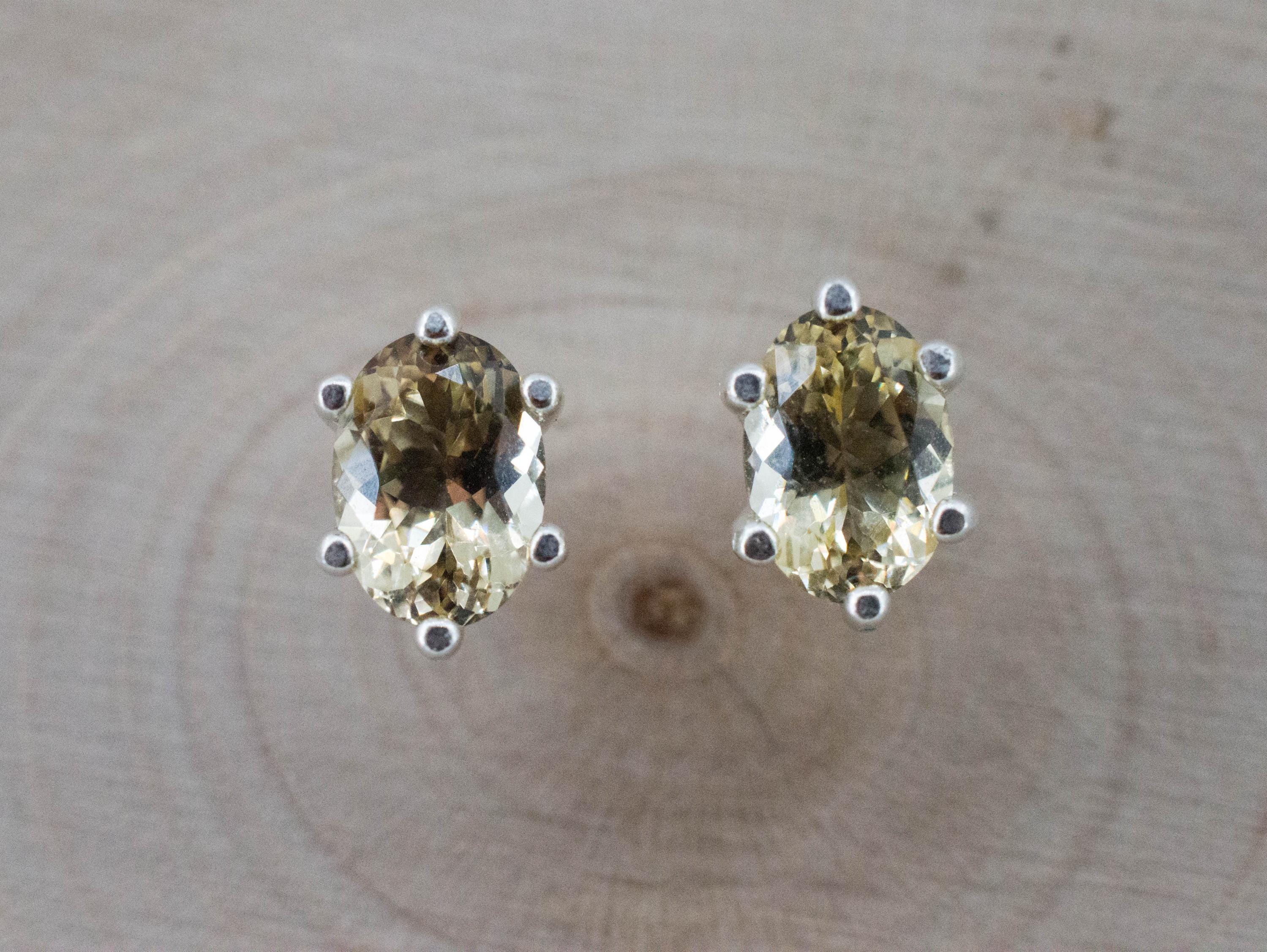 Heliodor Earrings, Natural Untreated Brazil Golden Beryl; 1.350cts - Mark Oliver Gems