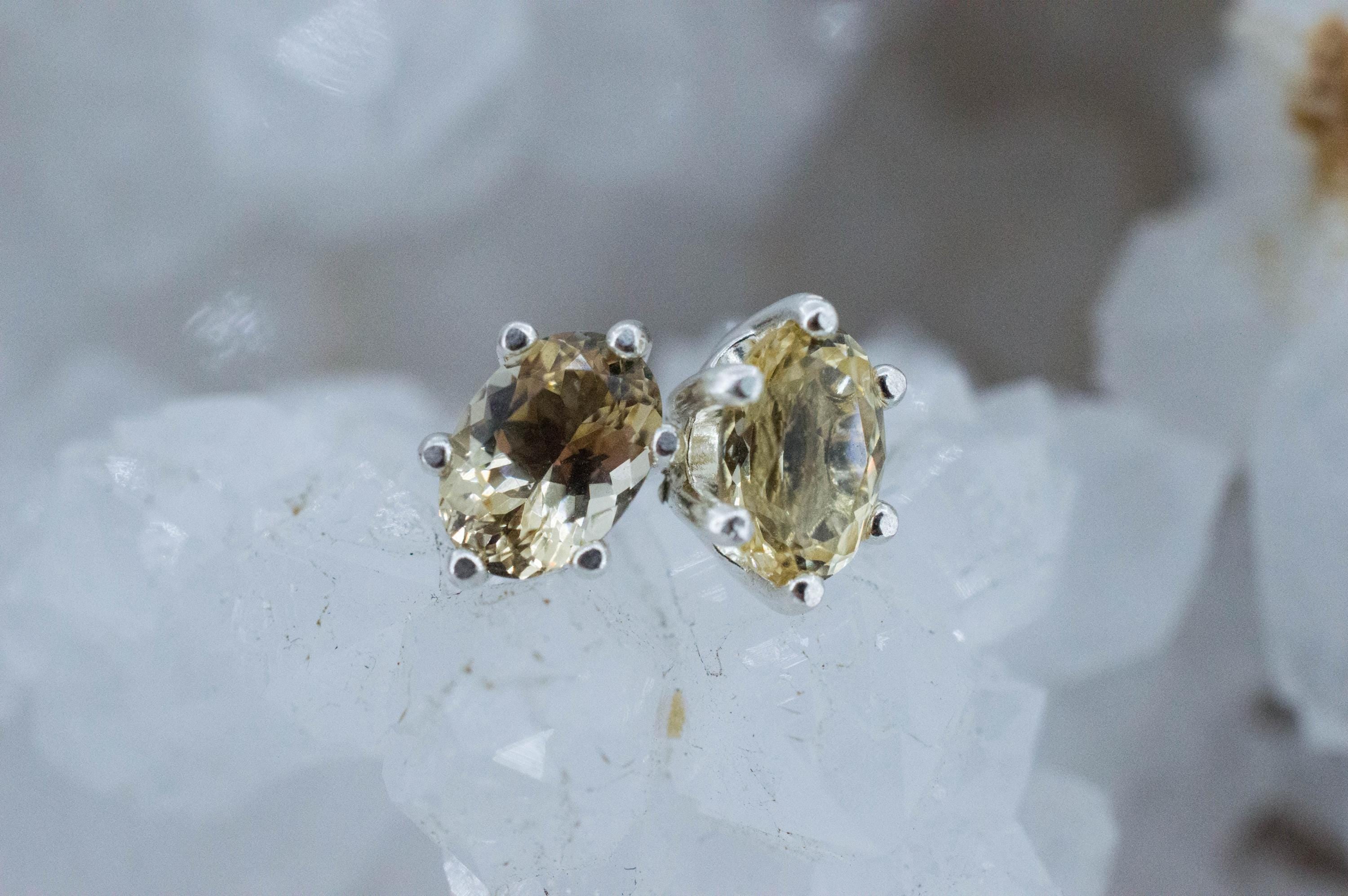 Heliodor Earrings, Natural Untreated Brazil Golden Beryl; 1.350cts - Mark Oliver Gems