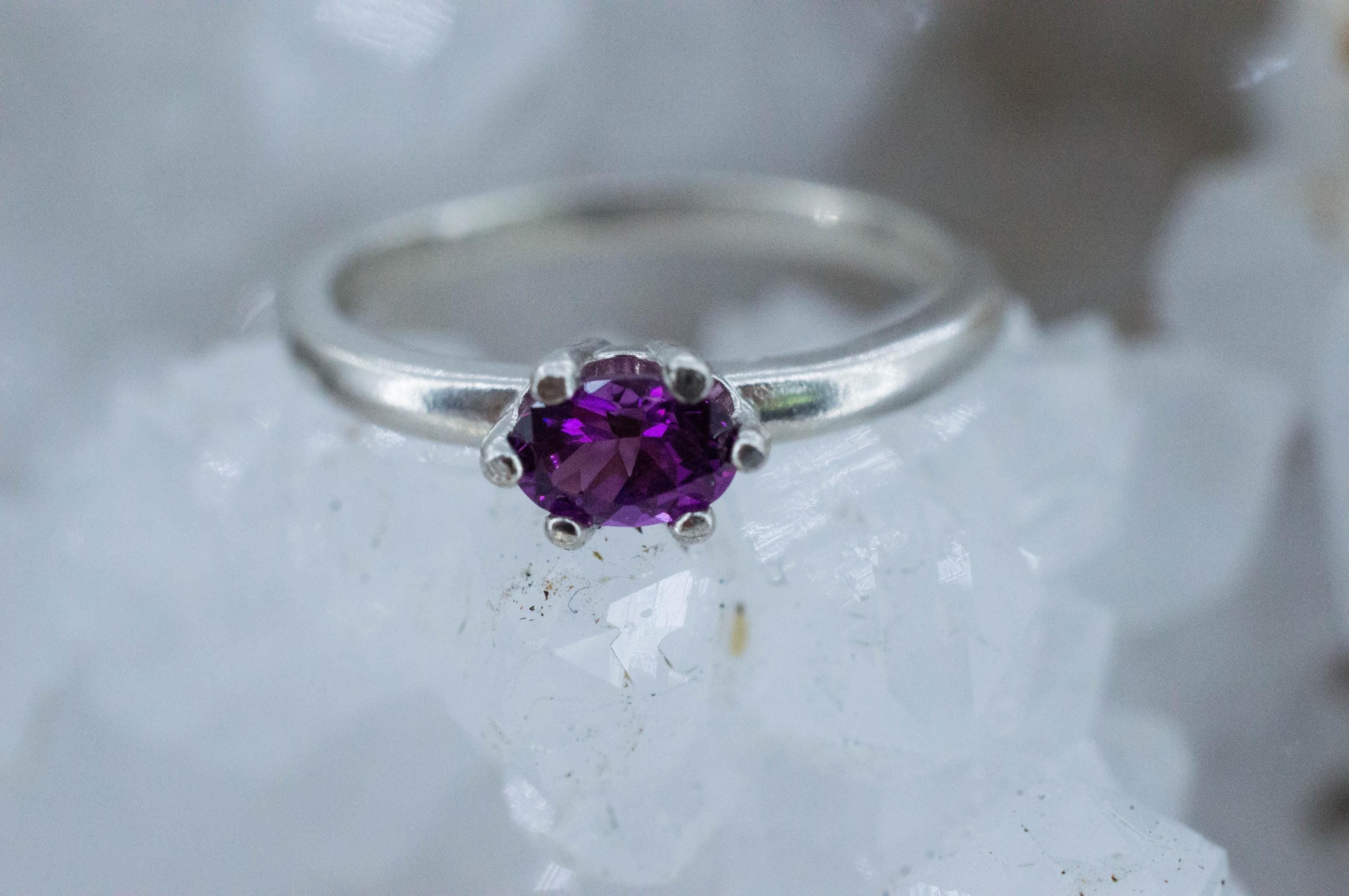 Purple Garnet Ring, Natural Untreated Rare Mozambique Garnet; 0.465cts - Mark Oliver Gems