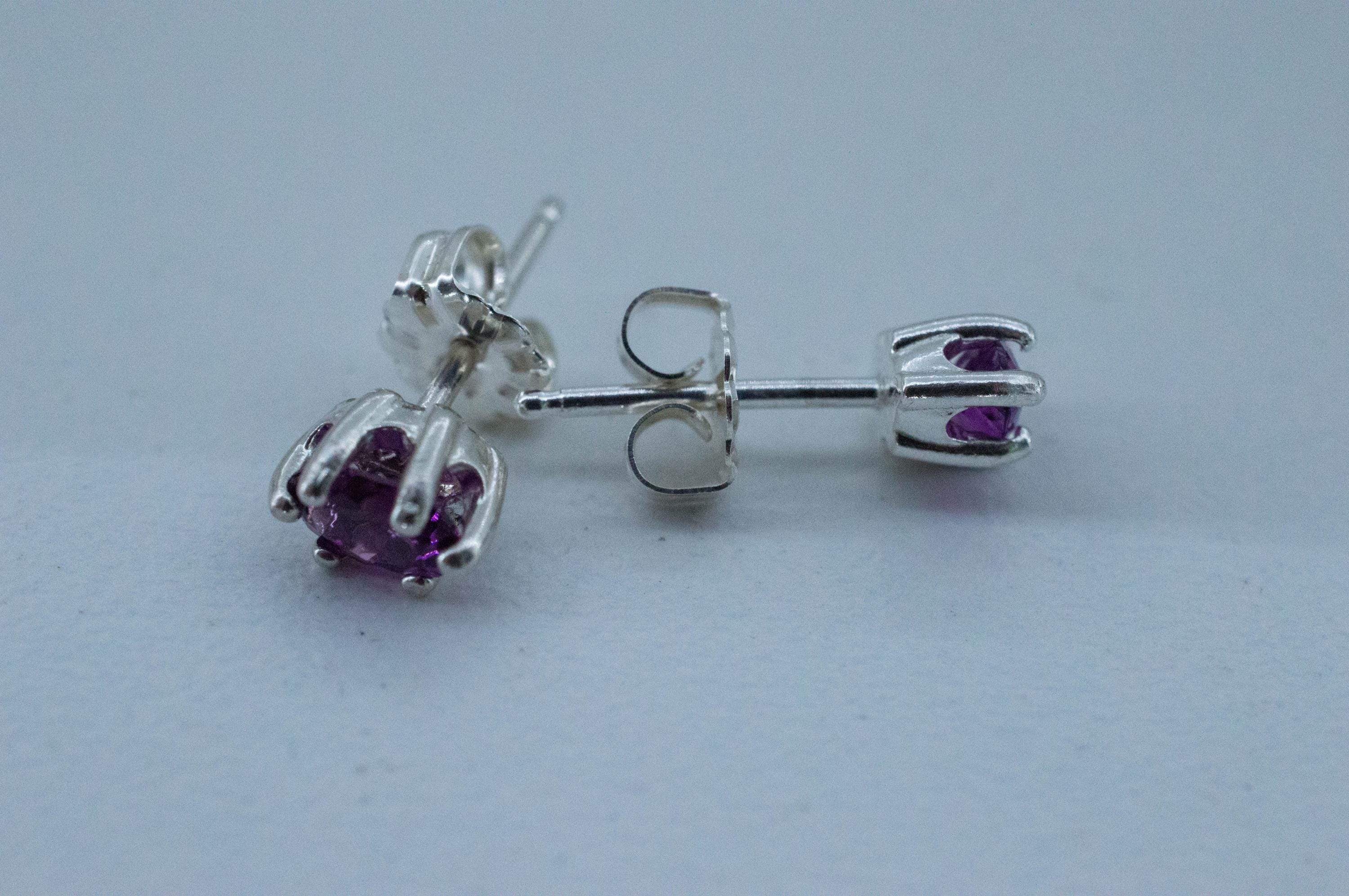 Purple Garnet Earrings, Natural Untreated Rare Mozambique Garnet; 0.740cts - Mark Oliver Gems