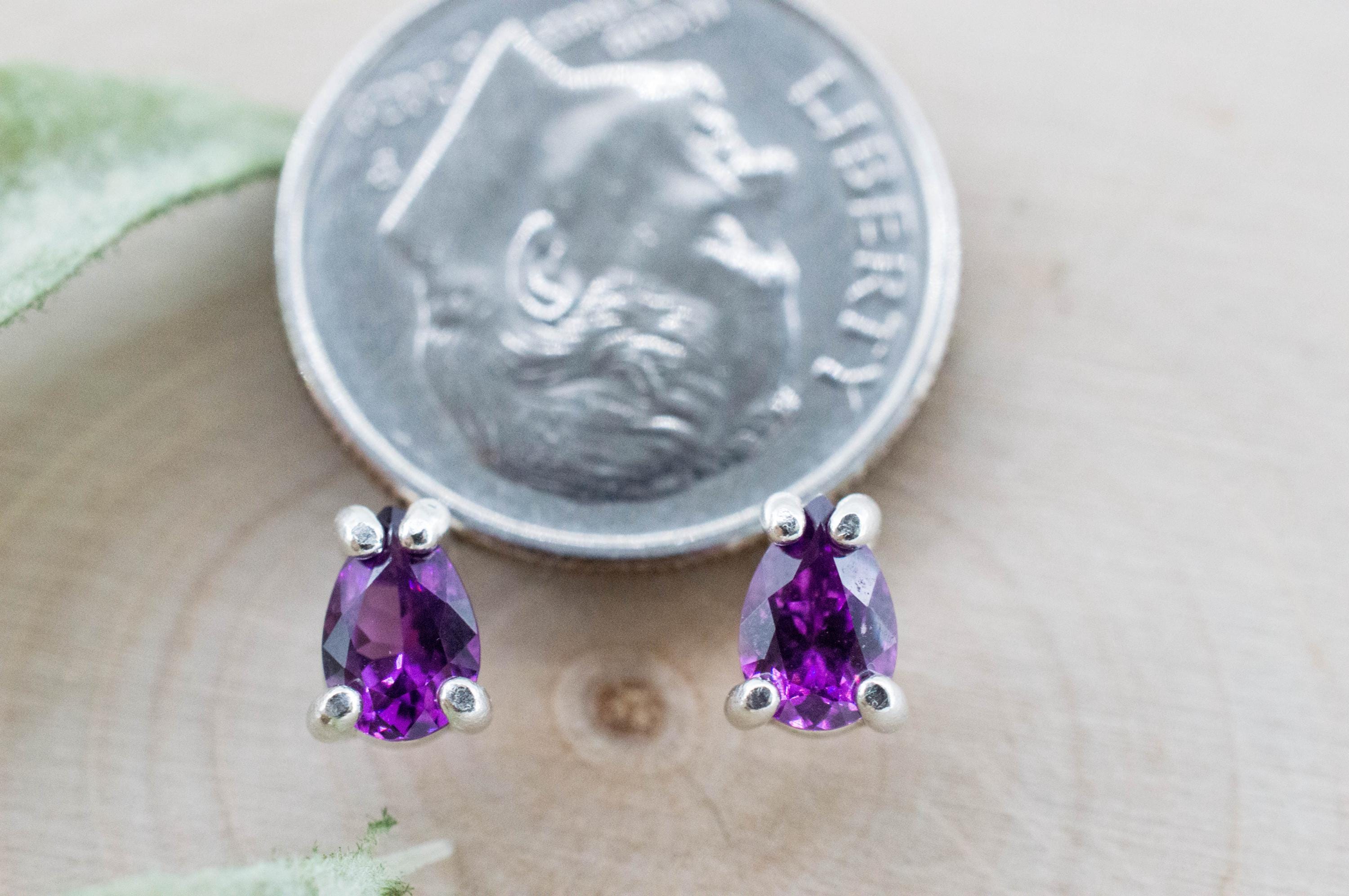 Purple Garnet Earrings, Natural Untreated Rare Mozambique Garnet; 0.785cts - Mark Oliver Gems
